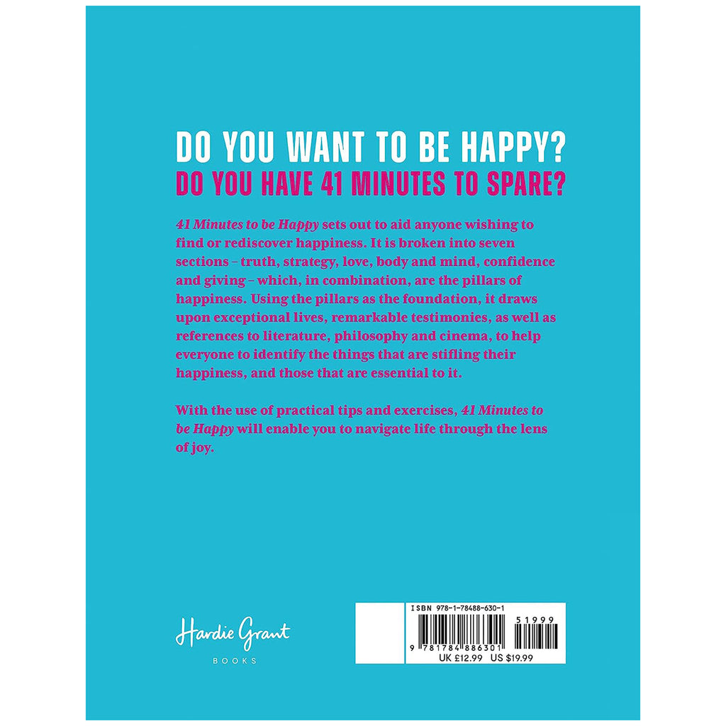 Chronicle 41 Minutes to be Happy: The 7 Pillars of Happiness book, back cover.