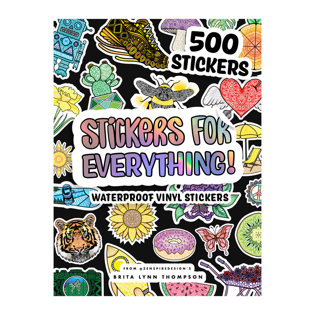 Penguin Random House Stickers for Everything, 500 waterproof vinyl stickers by Brita Lynn Thompson, paperback book cover.