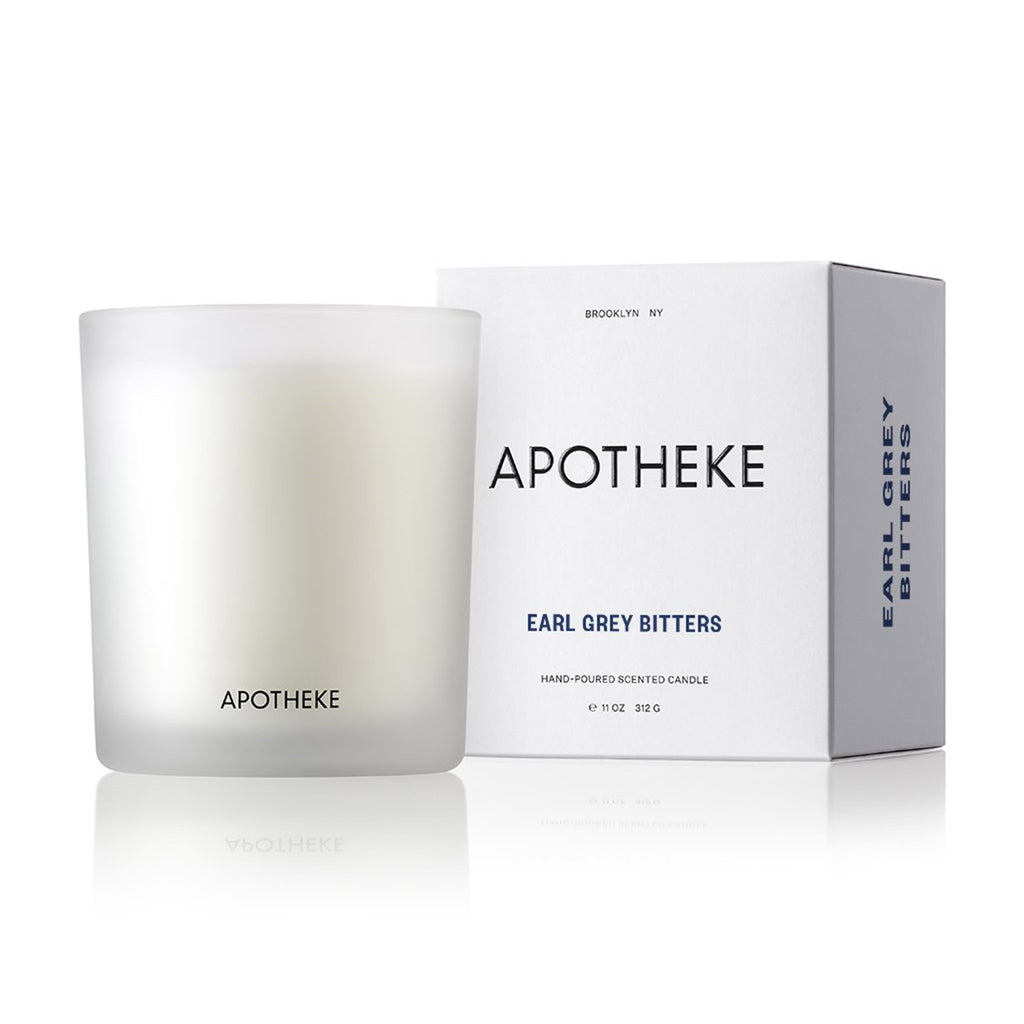 apotheke earl grey bitters scented soy wax candle with gift box