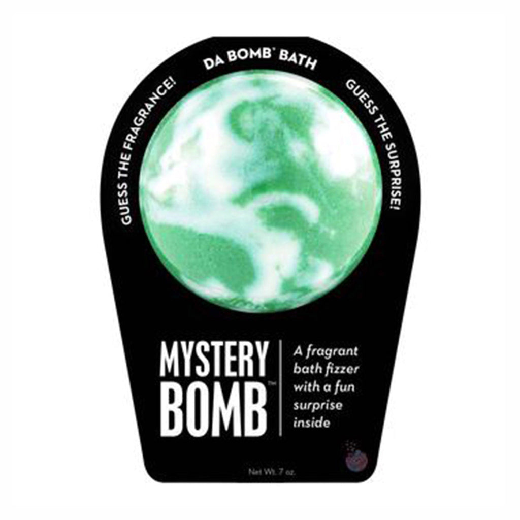 da bomb mystery bomb green and white mystery scented bath fizzer with surprise inside in packaging front