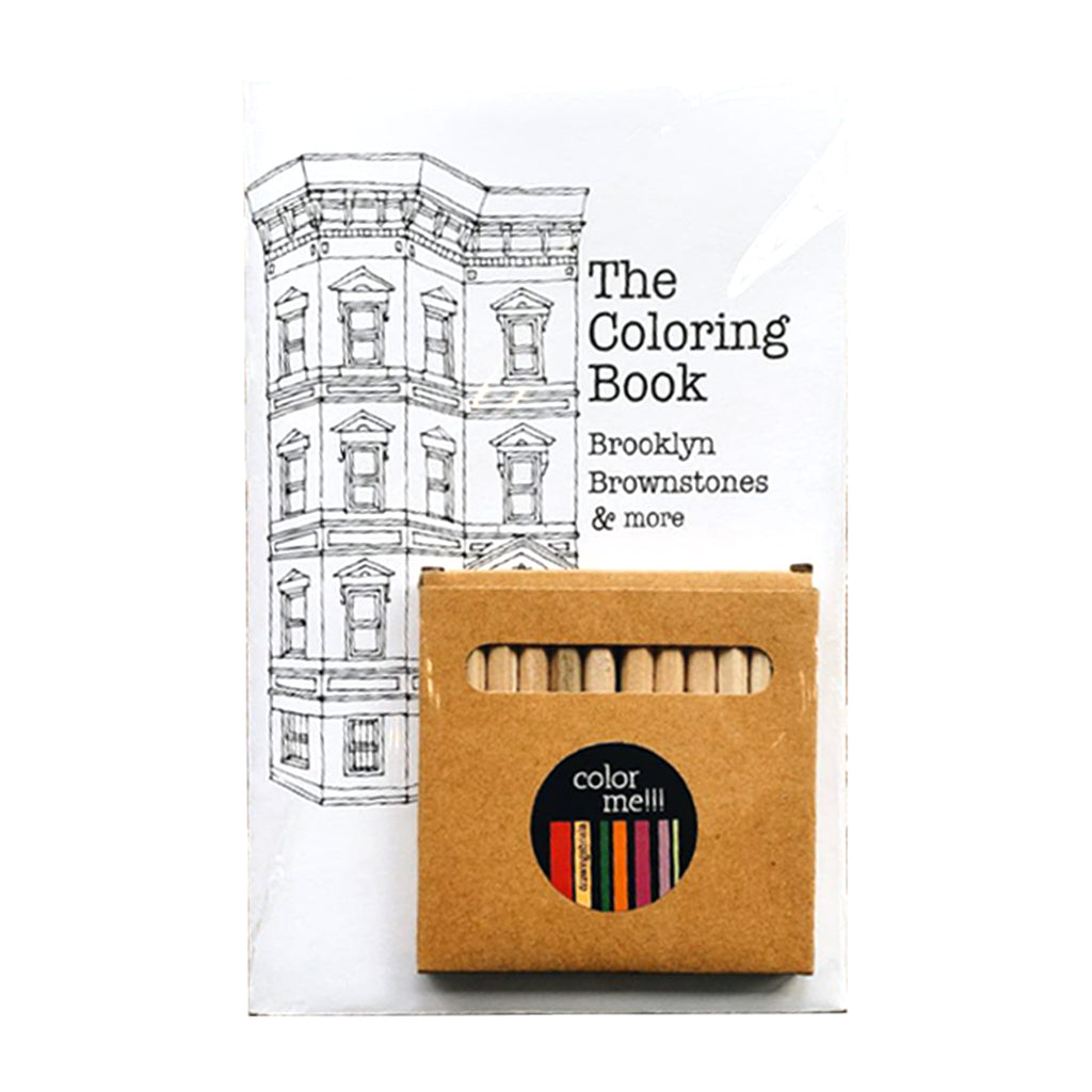 drawingabriela the coloring book brooklyn brownstones and more with a pack of 12 mini colored pencils