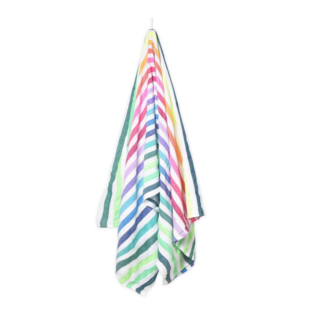 las bayadas la lupita colorful wide striped woven beach blanket towel hanging