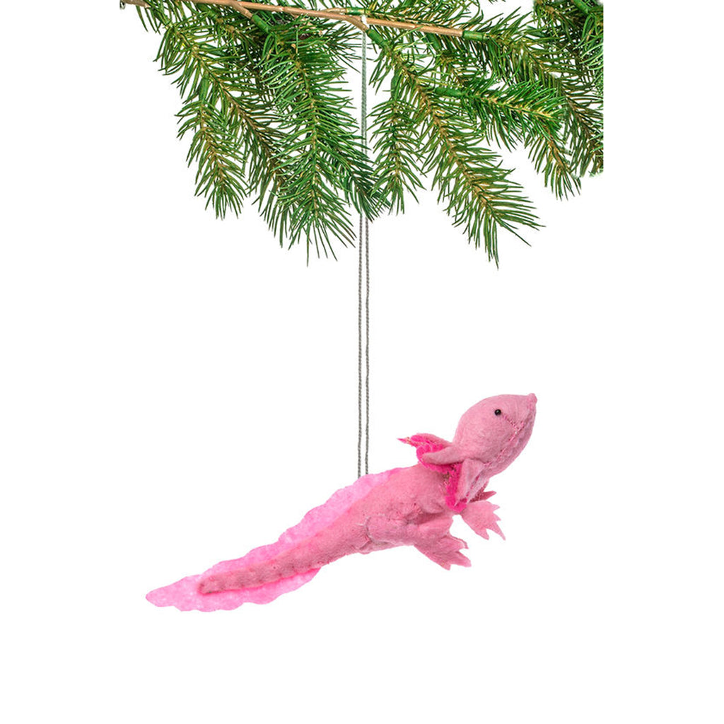 silk road pink axolotl ornament