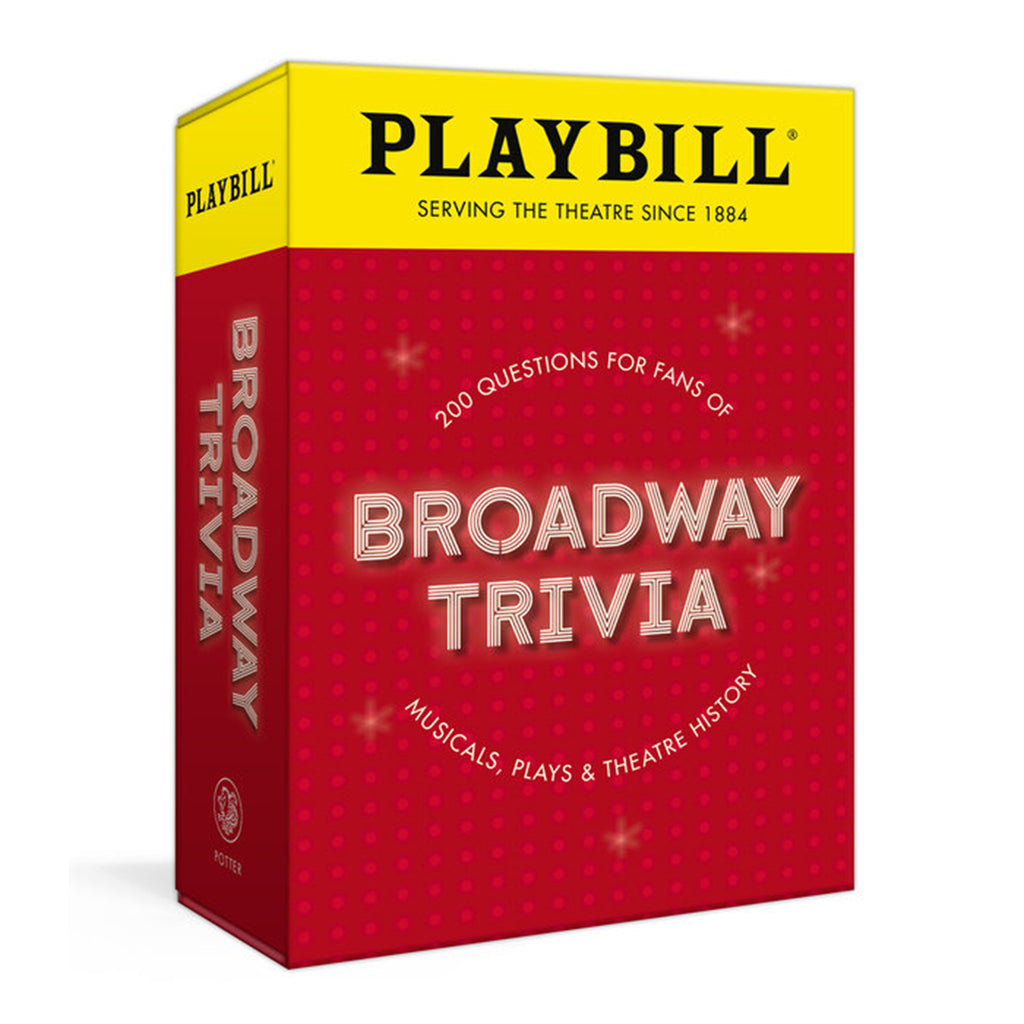 penguin random house playbill broadway trivia in box packaging.