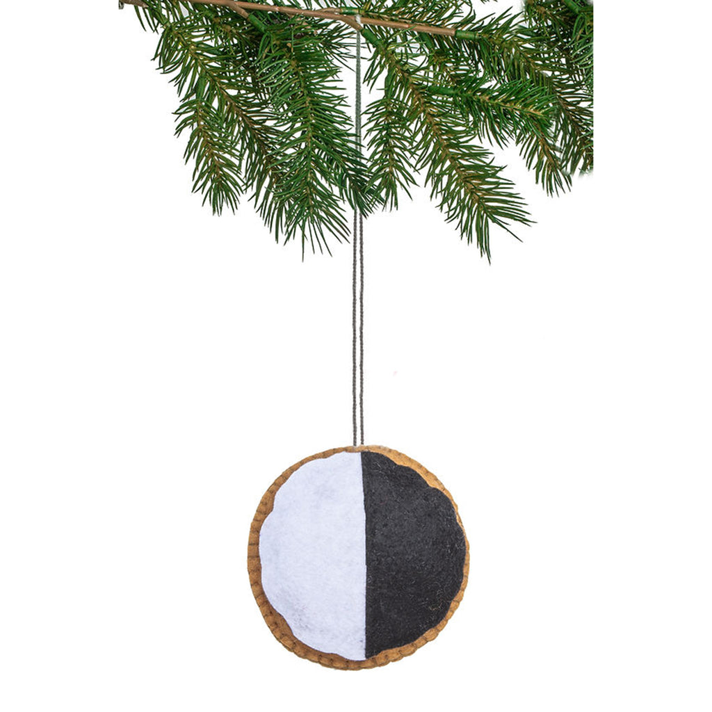 silk road black white cookie ornament