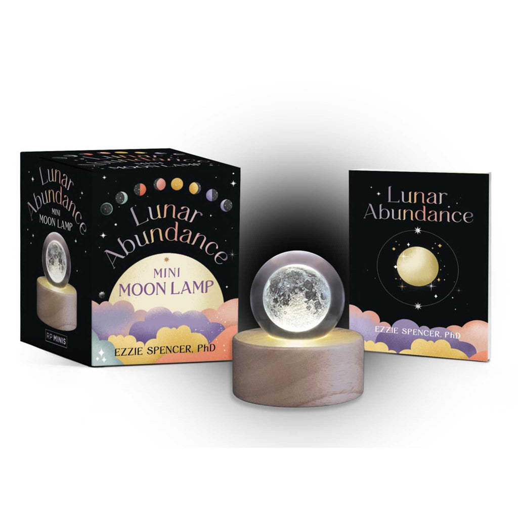 hachette lunar abundance mini moon lamp, packaging with contents.