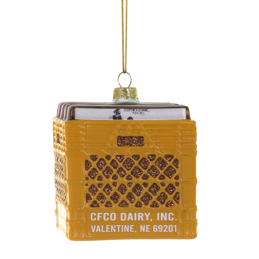 cody foster crate of records ornament