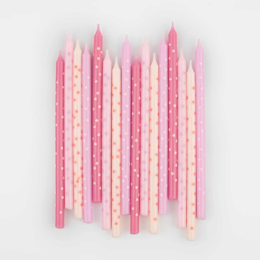 meri meri pink stars candles