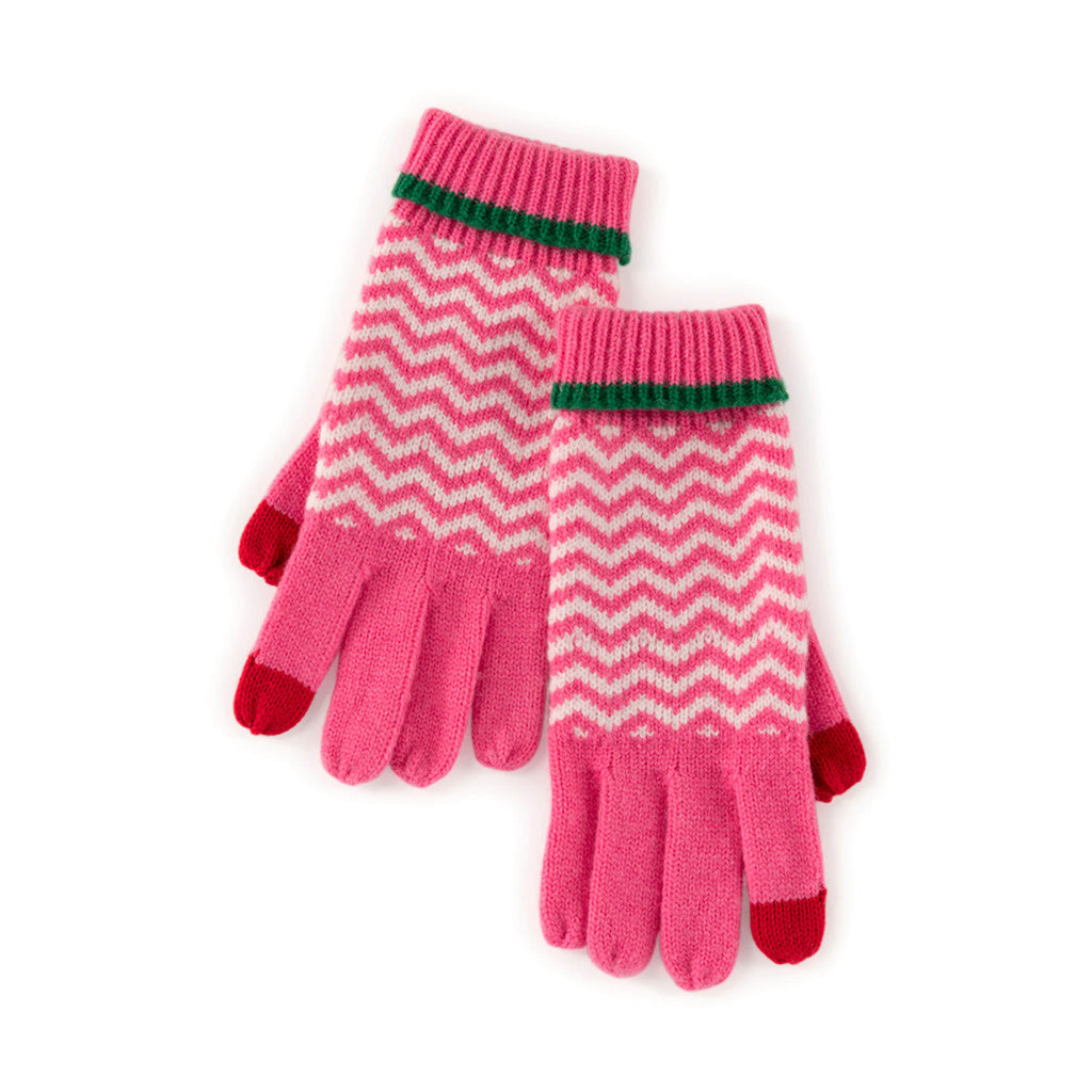 shiraleah olivia touchscreen compatible gloves in pink.