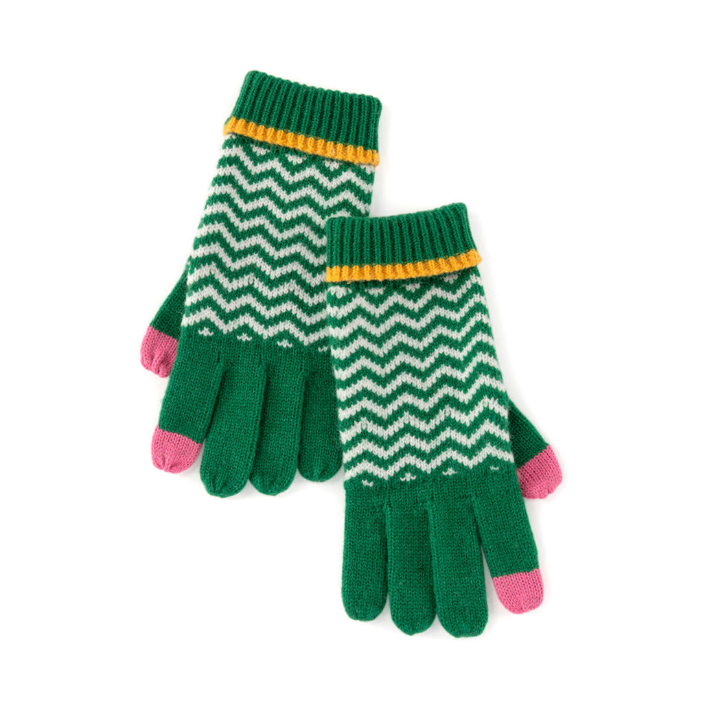 Shiraleah olivia touchscreen compatible gloves in green.