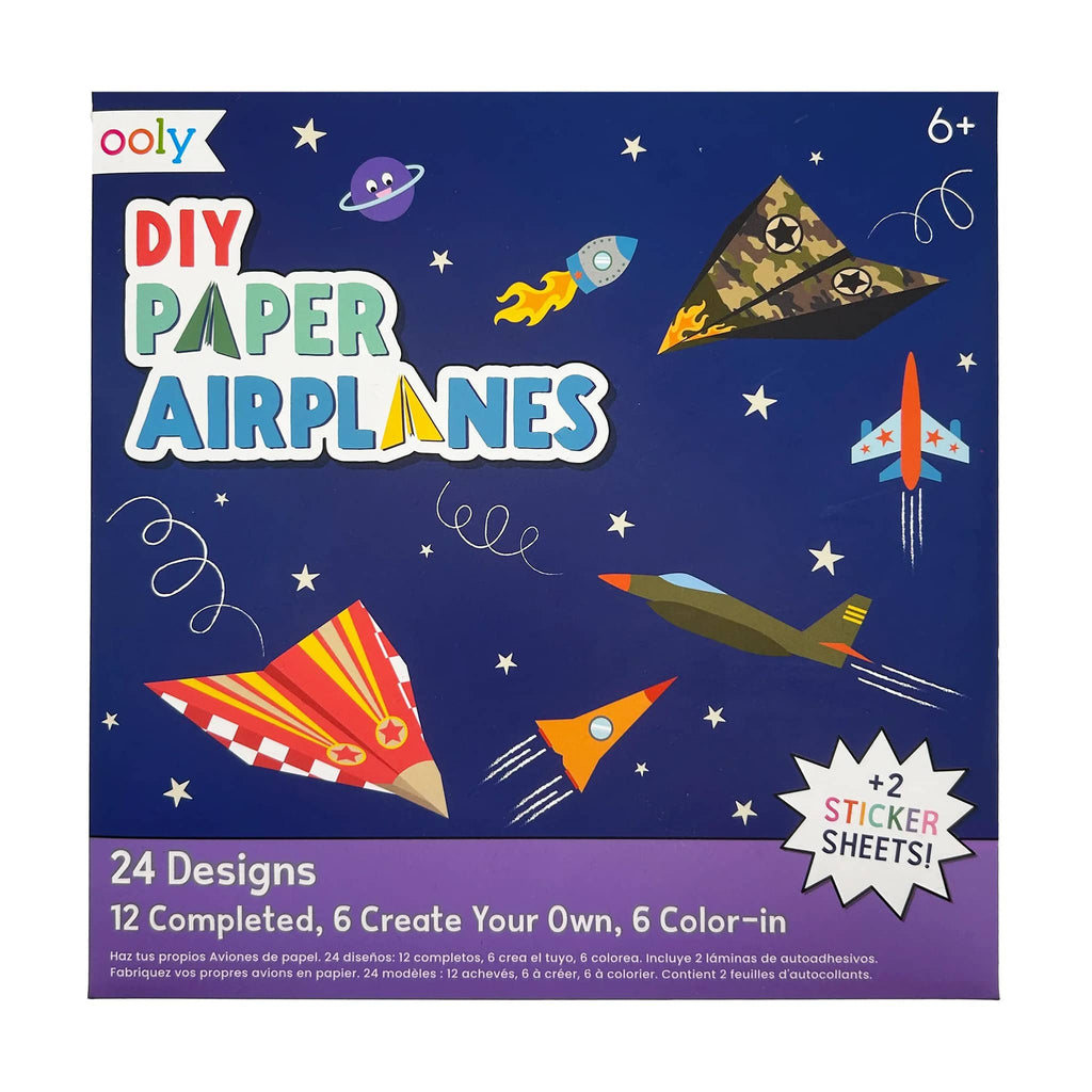 Ooly DIY Paper Airplanes Activity Kit in packaging, front view.