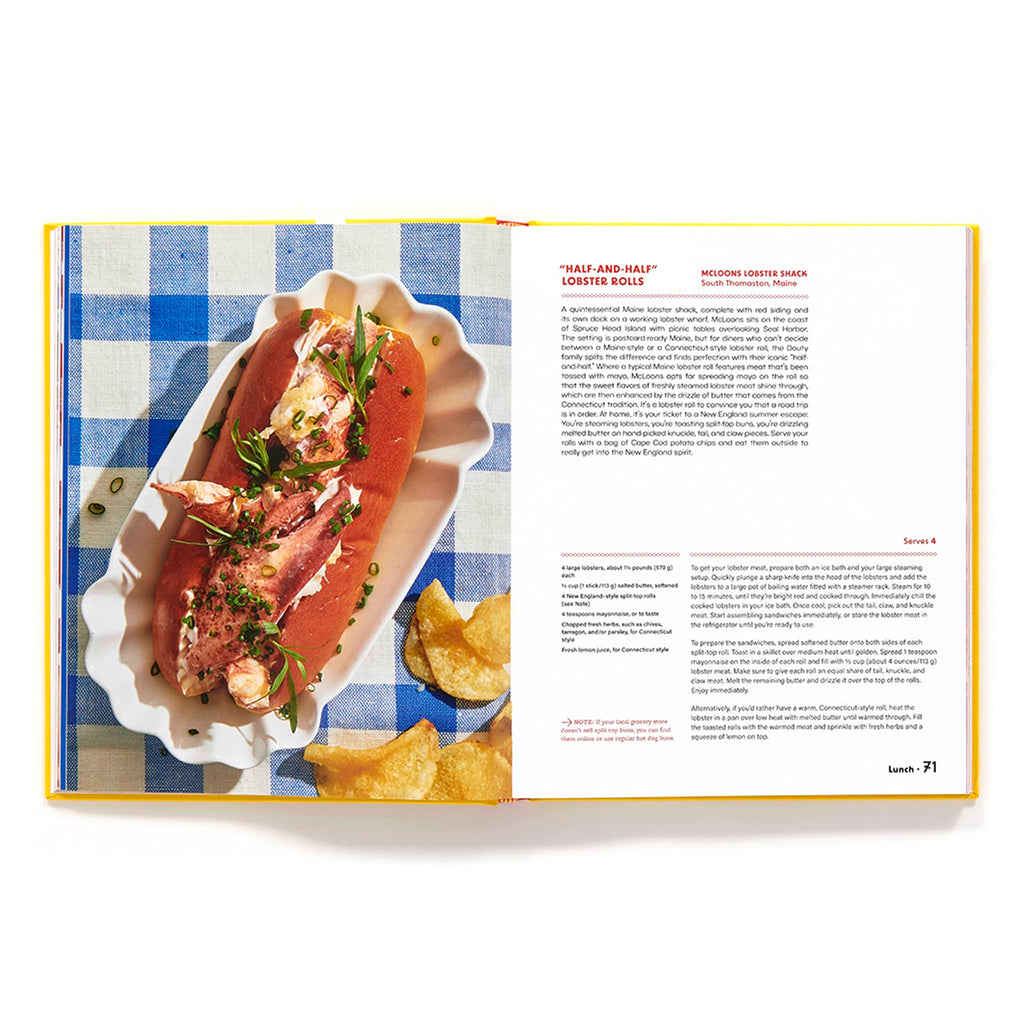 Abrams Eater: 100 Essential Restaurant Recipes hardcover book, lobster roll recipe.