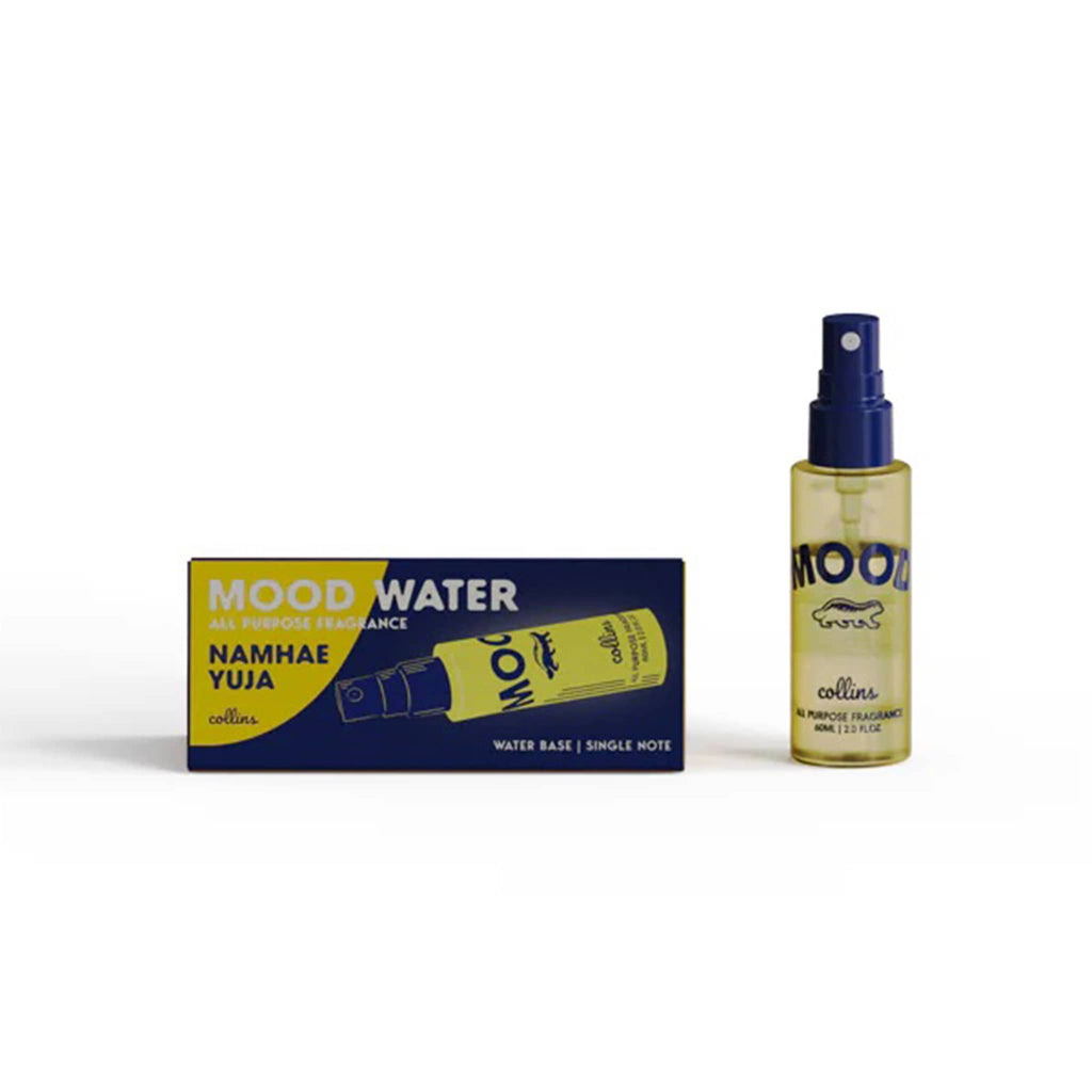 Collins Mood Water Fragrance Spray in Namhae Yuja, bottle with packaging on a white background.