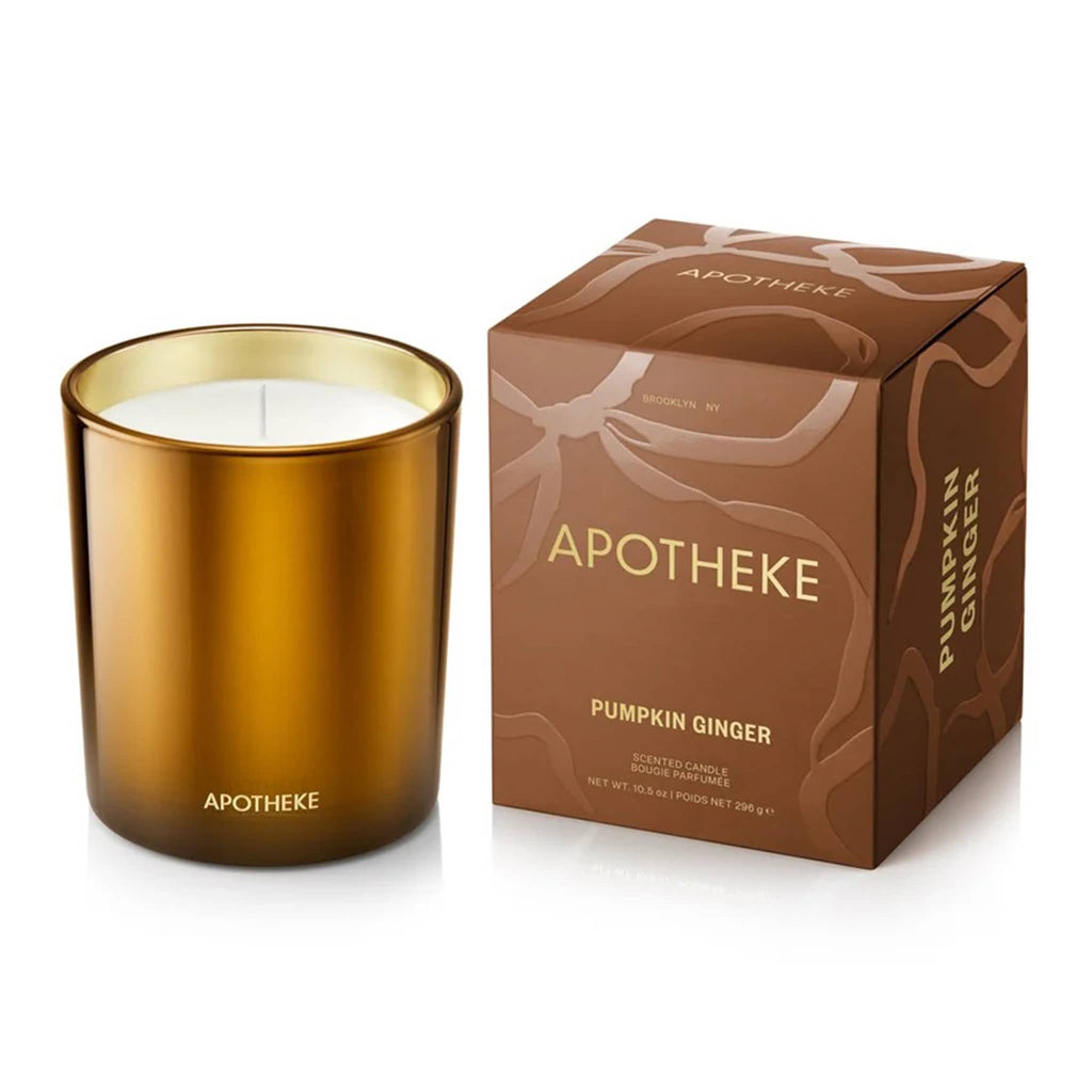 Apotheke Pumpkin Ginger classic candle and packaging on a white background.