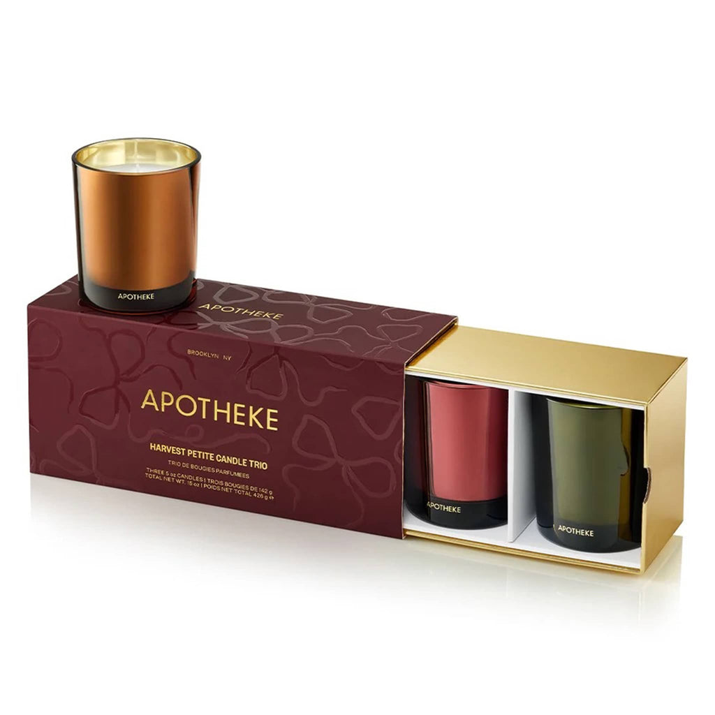 Apotheke candle set with three candles in a box on a white background.