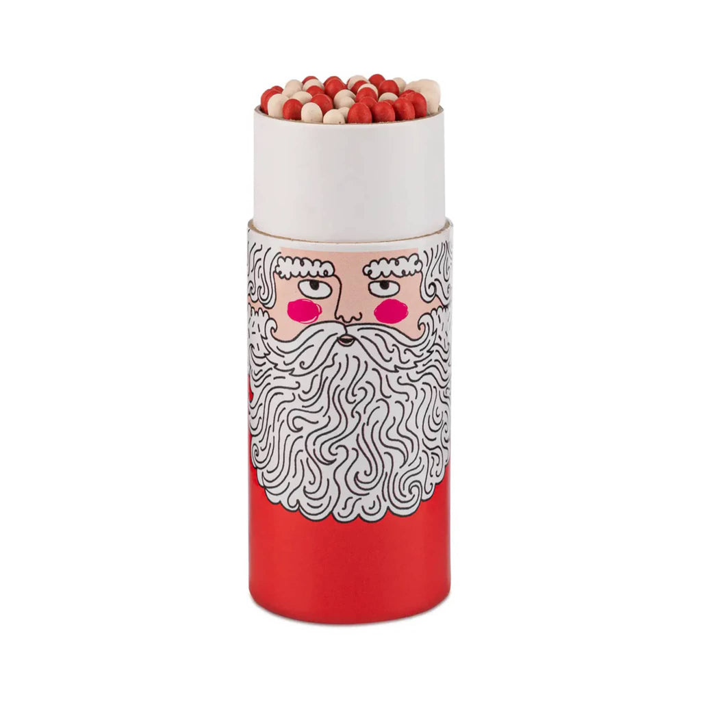 Archivist Gallery Father Christmas Match Cylinder, front view with lid off.