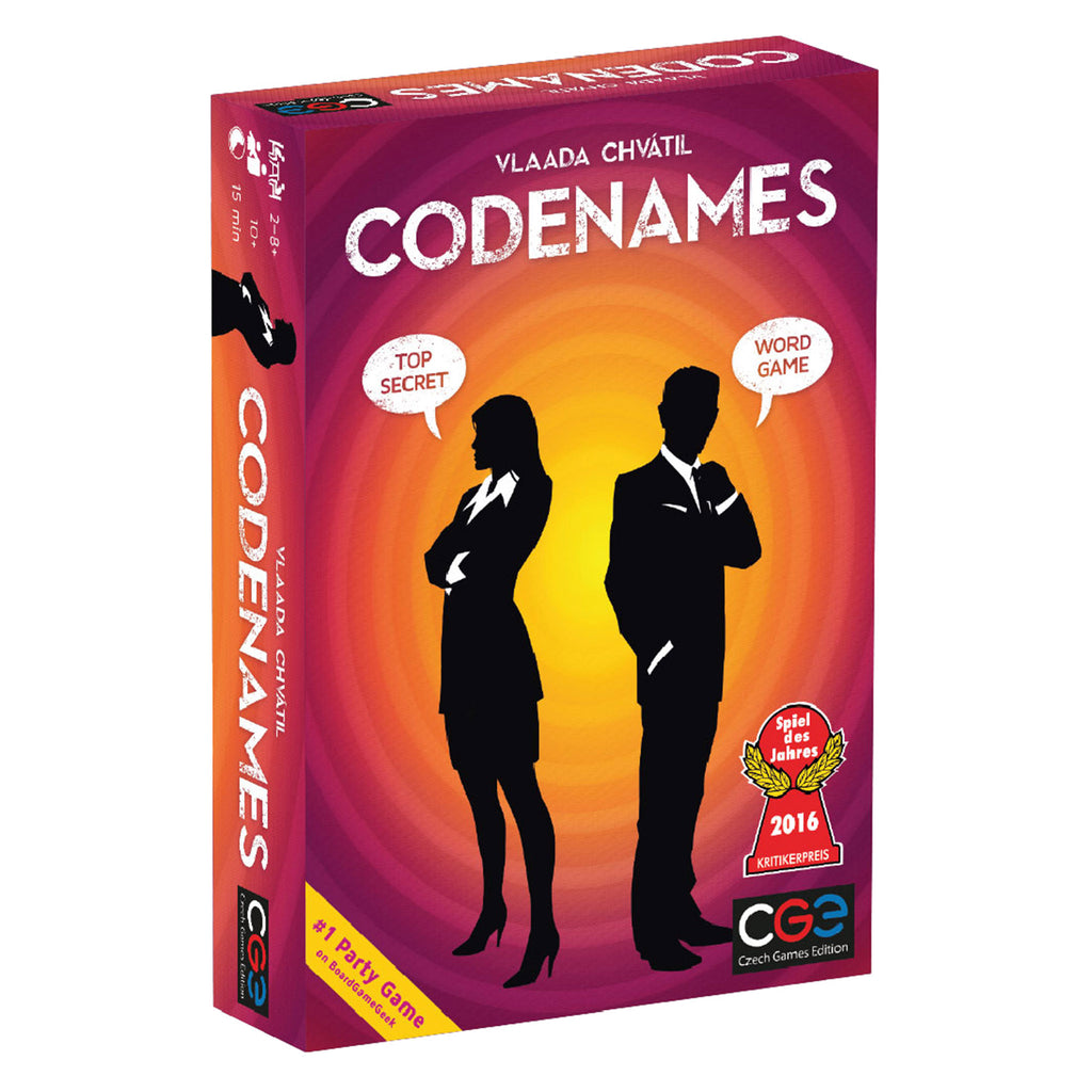 Continuum Games Codenames party spy word game in packaging, front view.