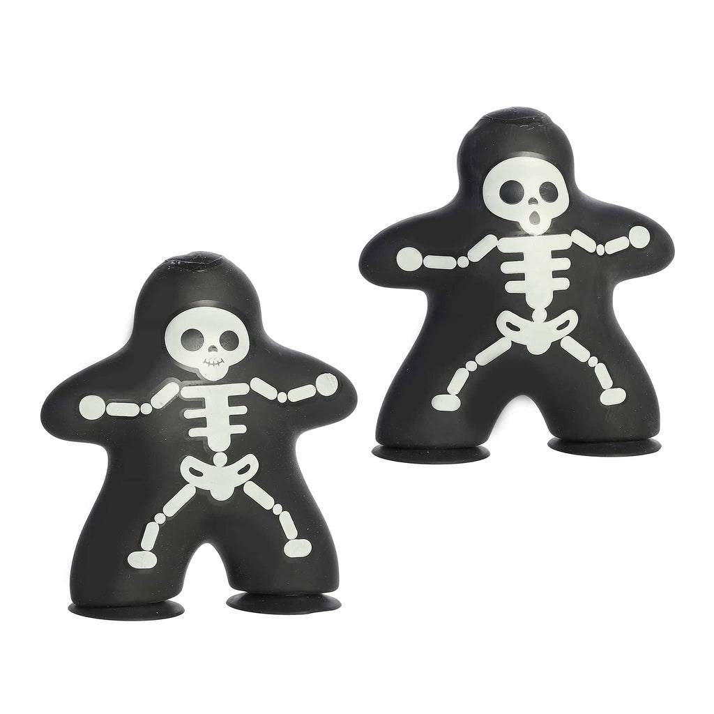 Aurora Skeleton Suction Buddy halloween toy in 2 styles, front view on white background.