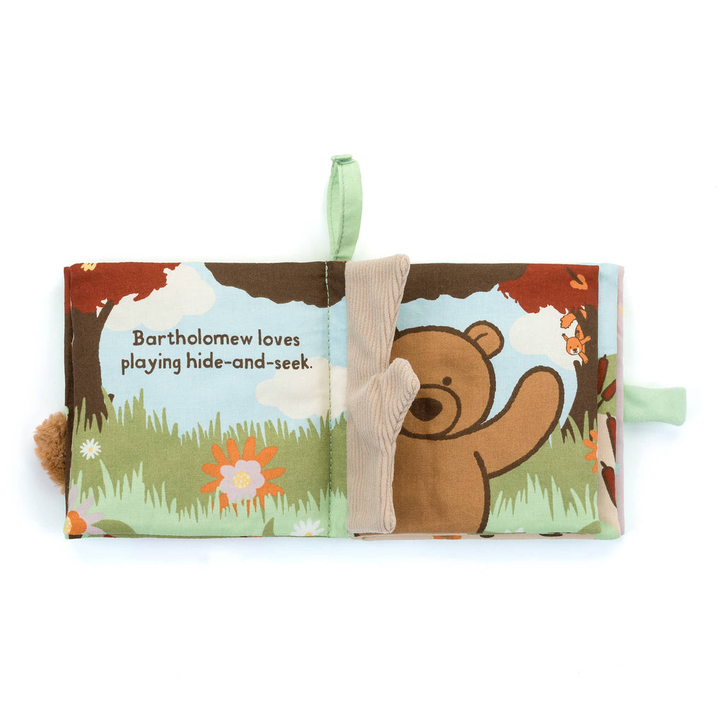 Baby Jellycat Bartholomew Bear Loves You! fabric stroller book, sample page.