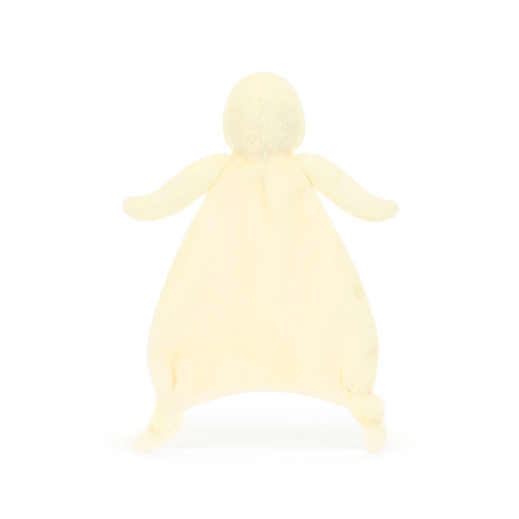 Baby Jellycat Bashful Duckling Comforter, back view.