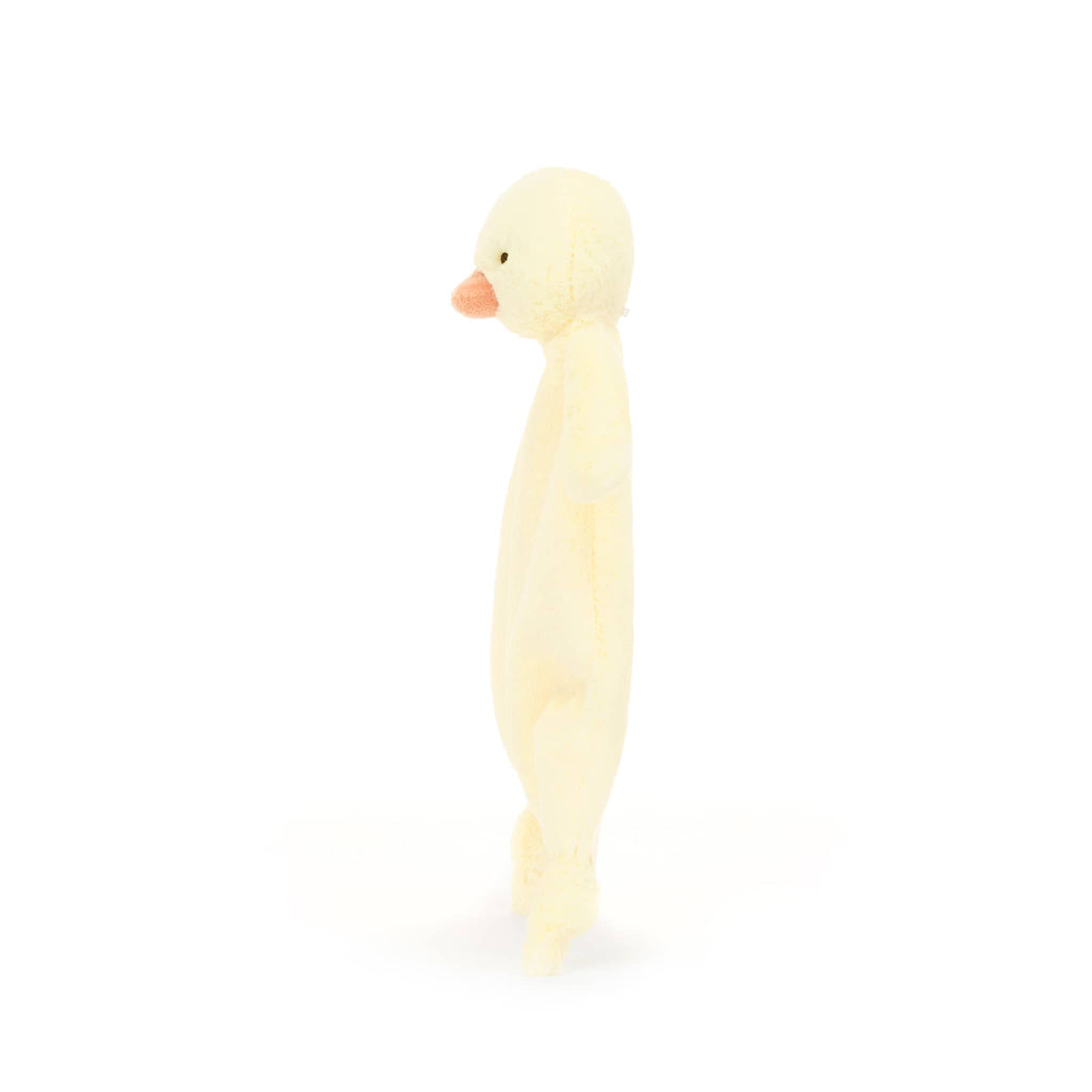 Baby Jellycat Bashful Duckling Comforter, side view.