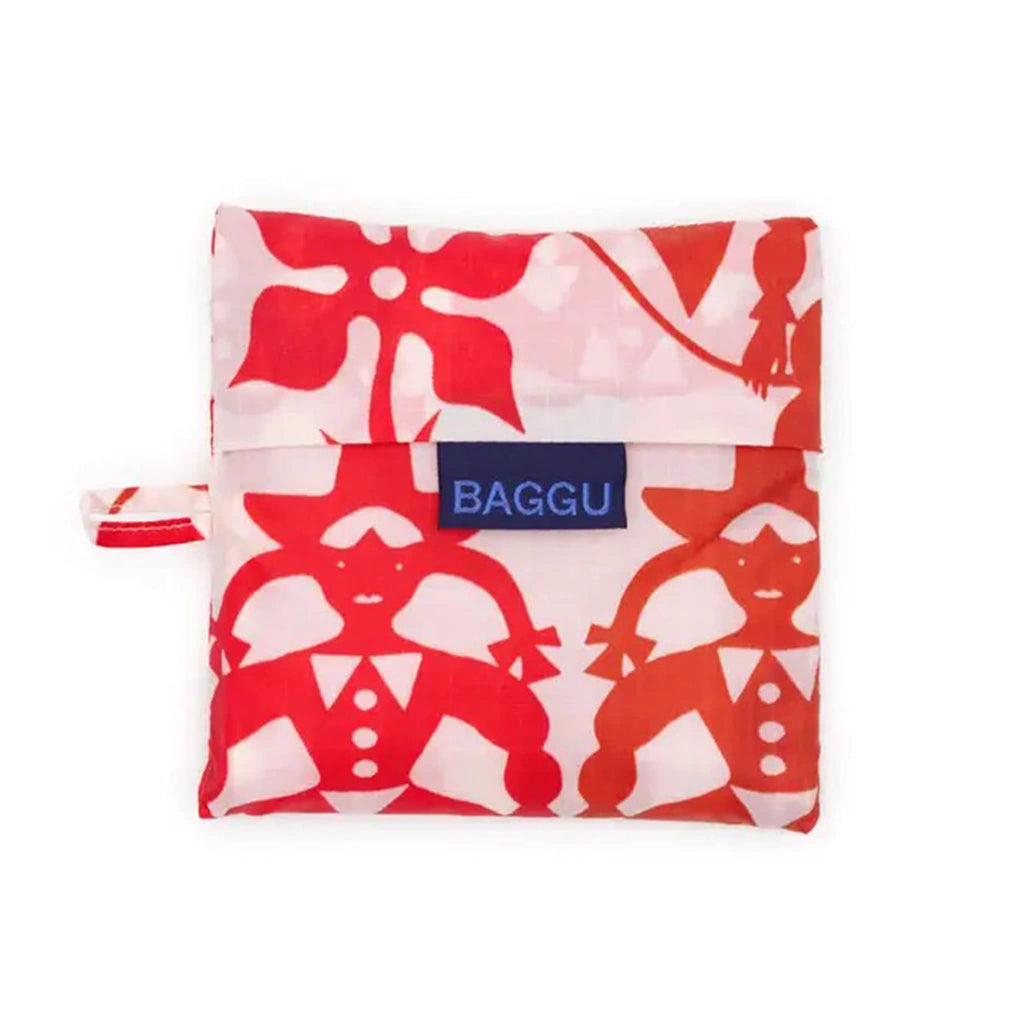 Red and white Cowgirl patterned pouch with 'BAGGU' logo on a white background.