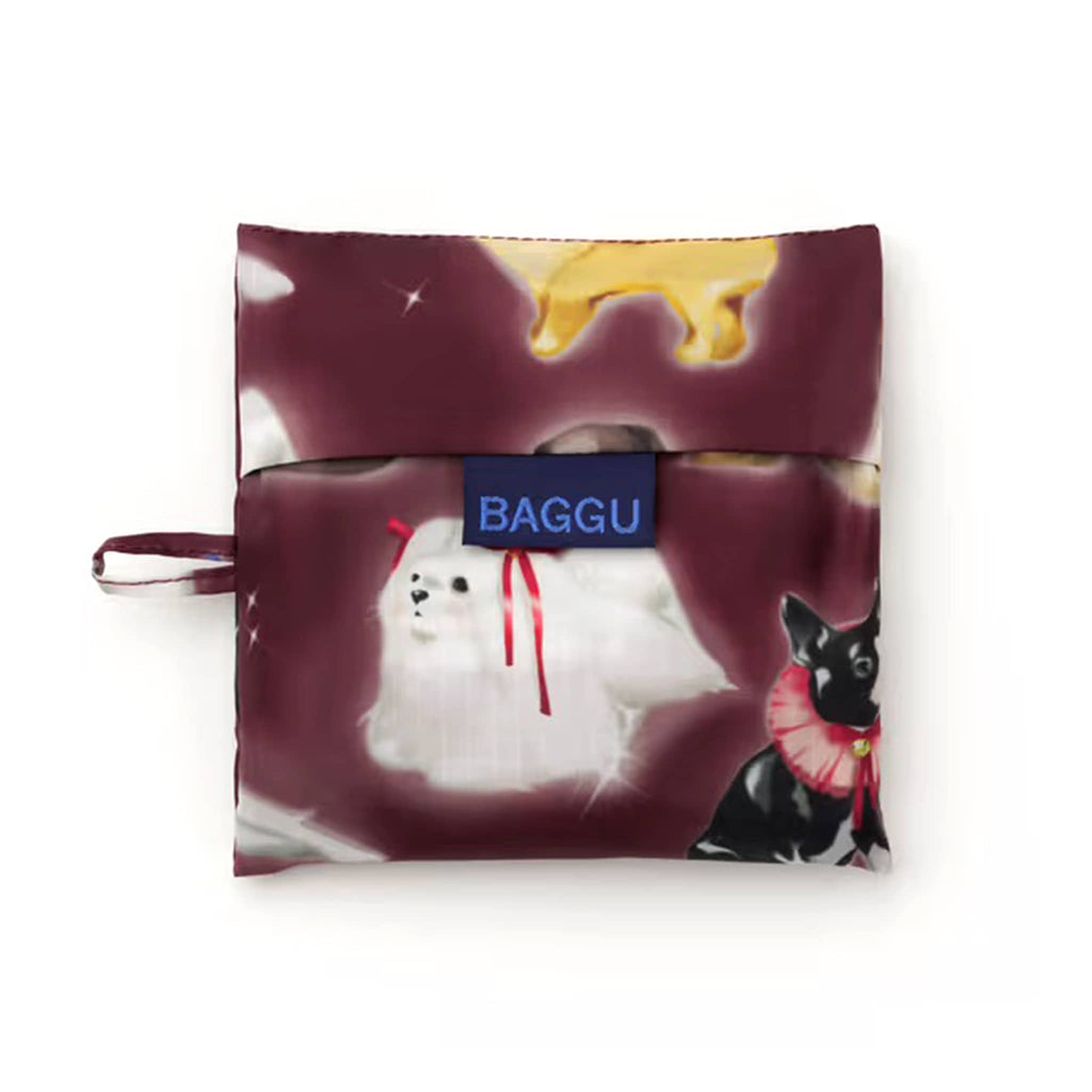 Pouch with dog illustrations and BAGGU branding on a white background.