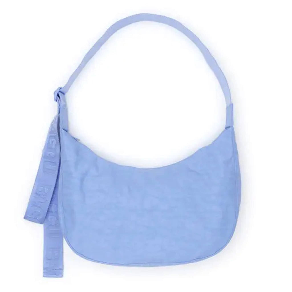 Baggu Medium Crescent Bag in French Blue, front view.