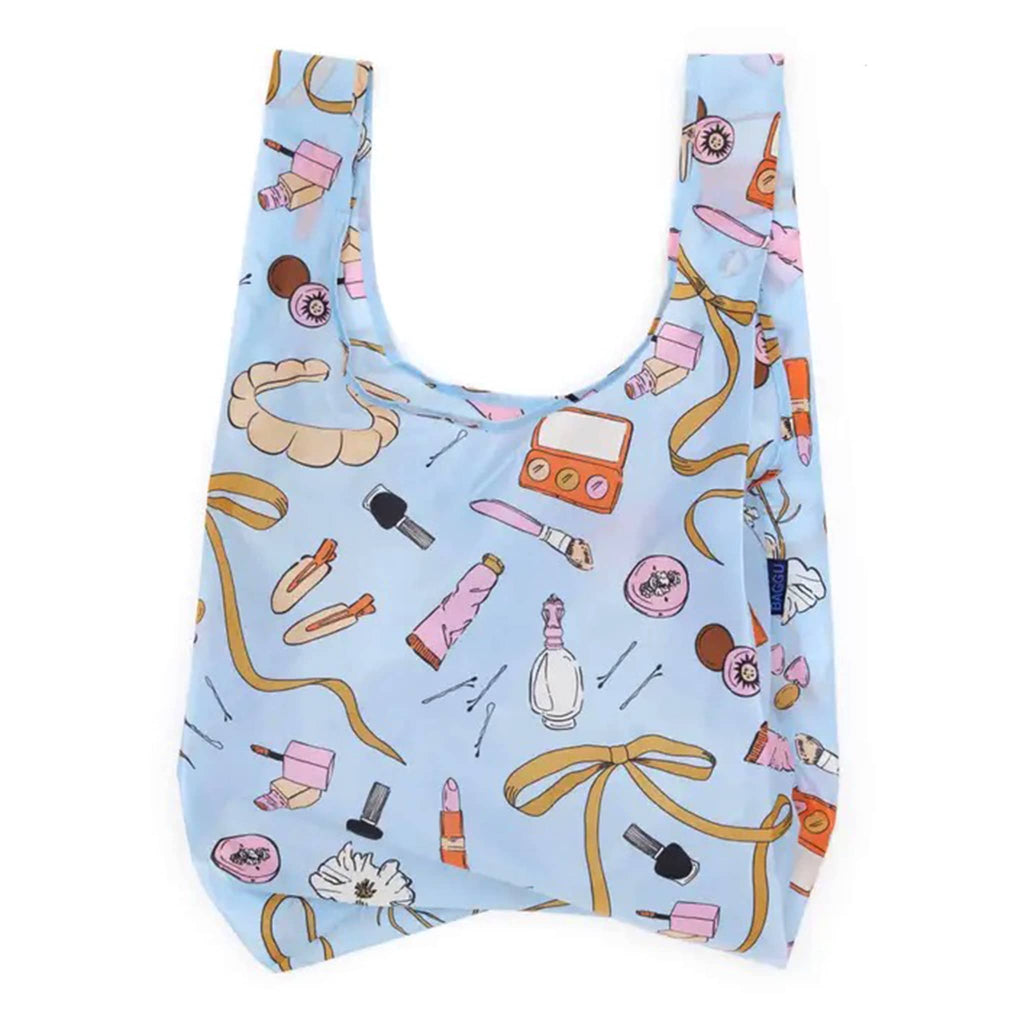 Standard Baggu in Get Ready With Me print, unfolded.