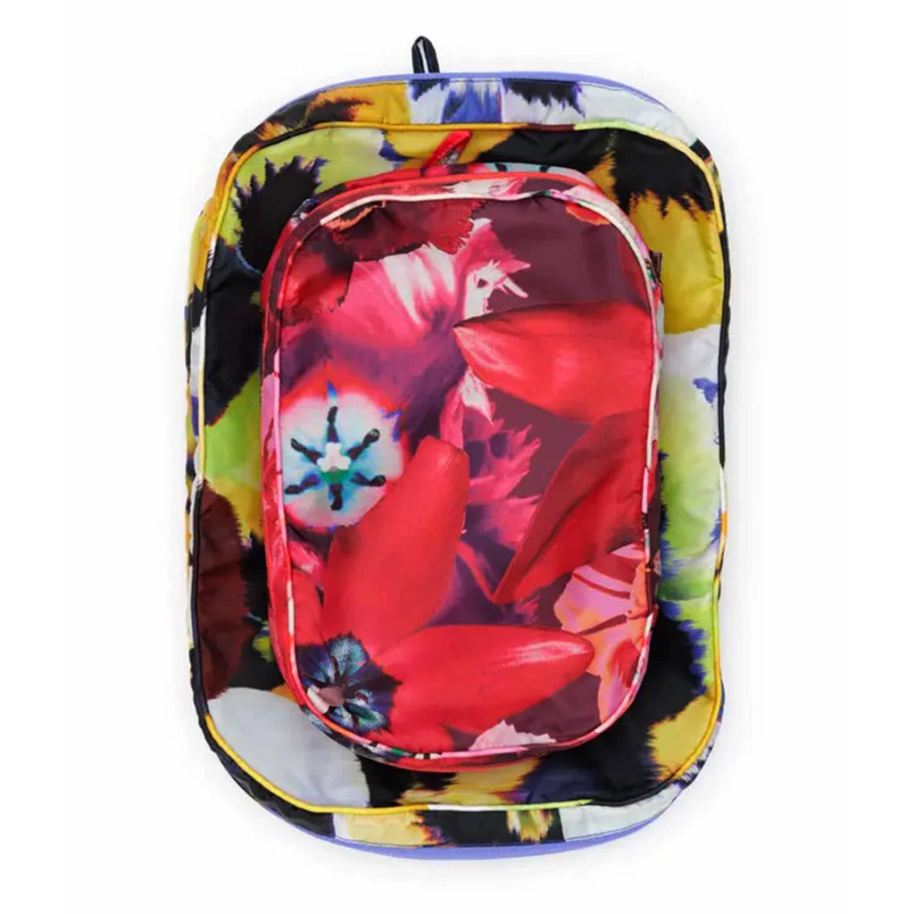 Baggu Packing Cube Set of 2 in Julia Heuer collection floral prints, flat.