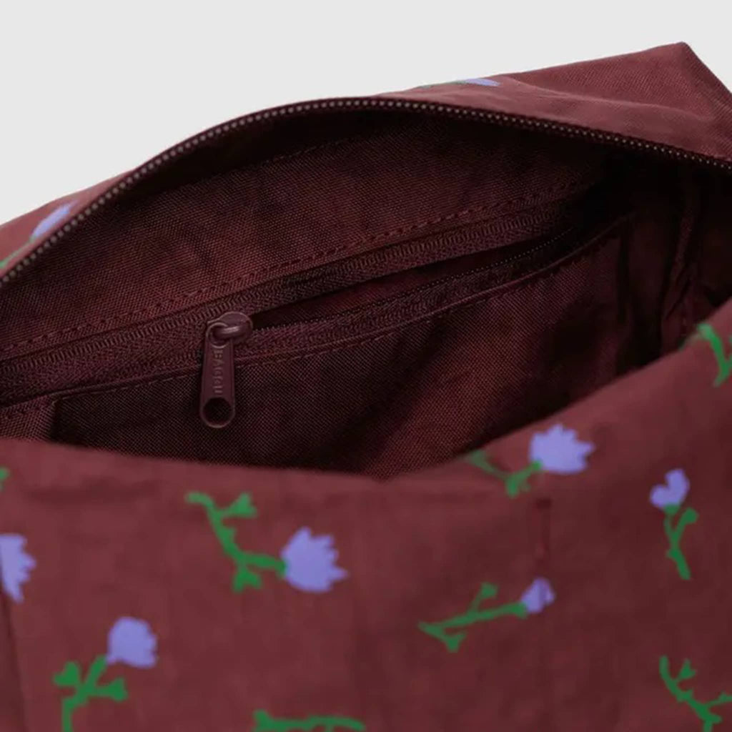 Baggu Painted Wildflower Dopp Kit, detail of interior zip pocket.