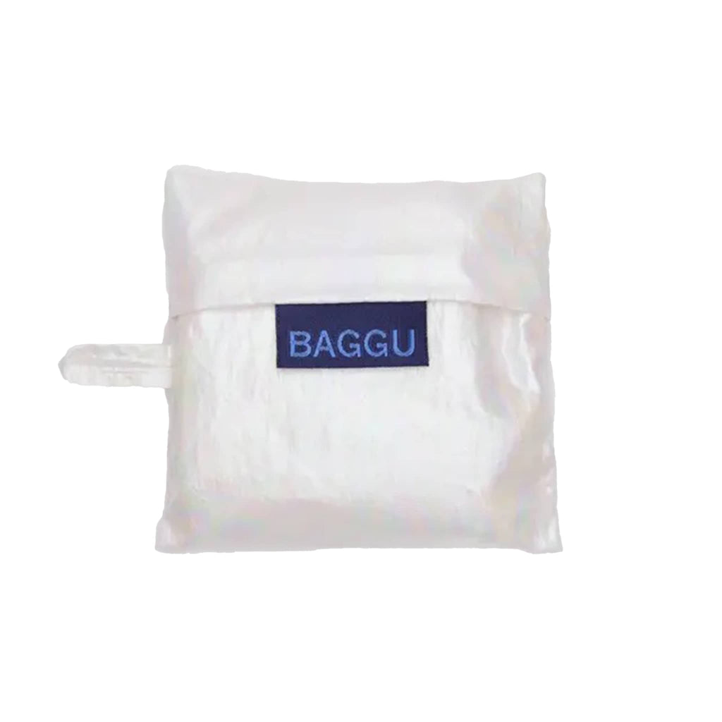 Baby Baggu Pearl Metallic ripstop nylon reusable bag, in pouch.
