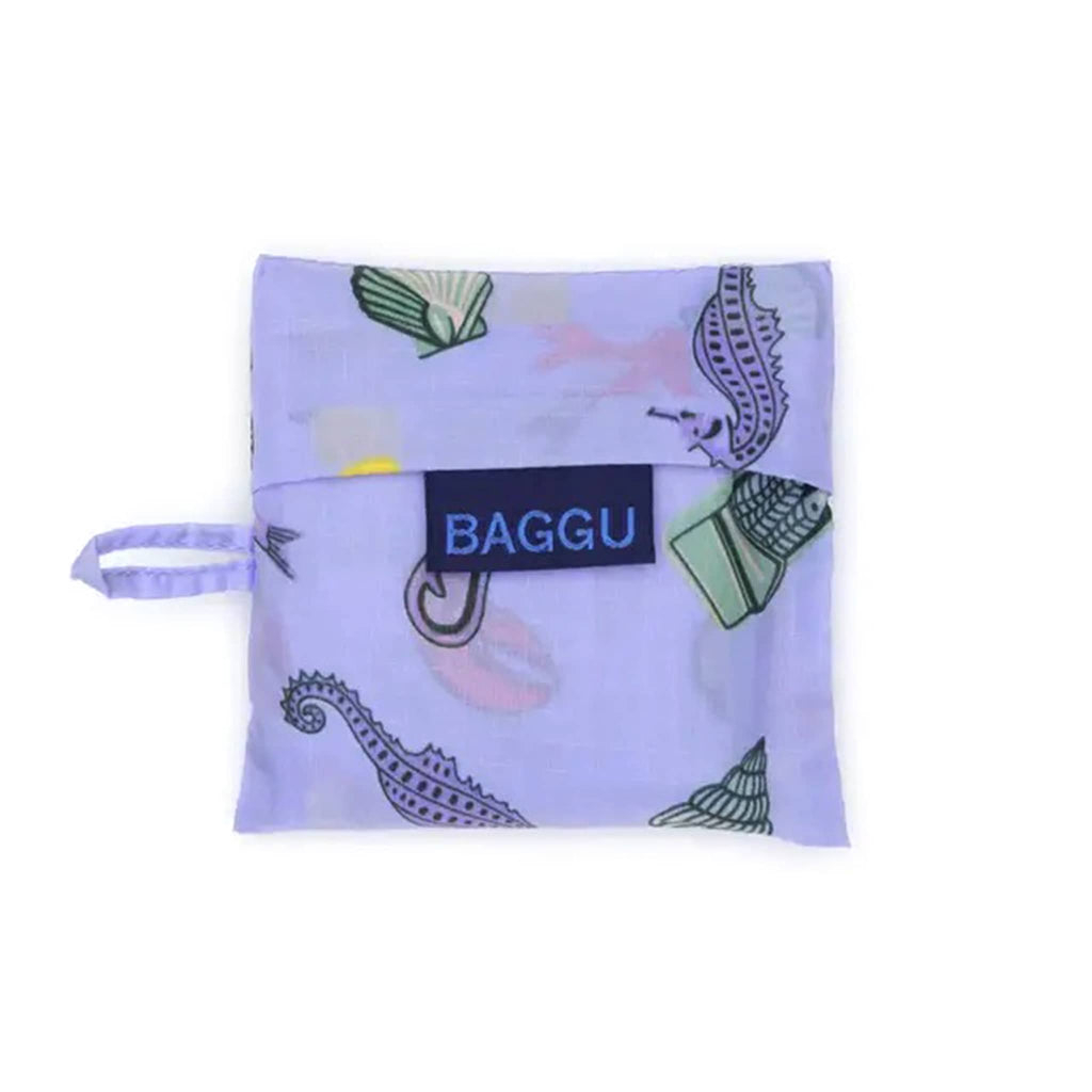 Baby Baggu Sea Charms ripstop nylon reusable bag, in pouch.