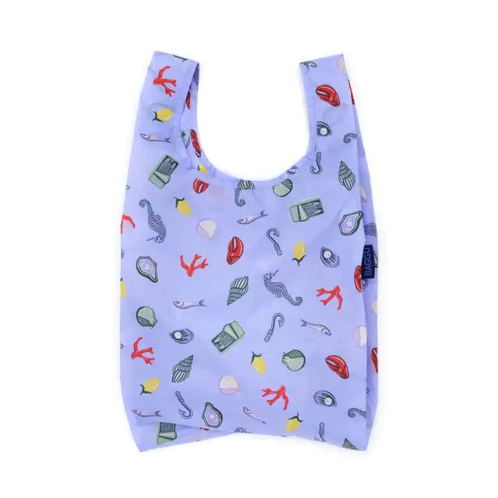 Baby Baggu Sea Charms ripstop nylon reusable bag, unfolded.