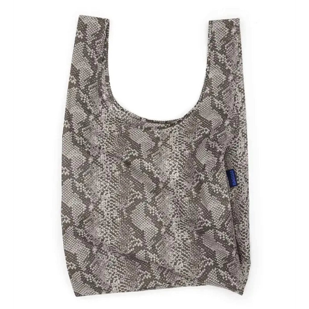 Standard Baggu in Snakeskin print, unfolded.