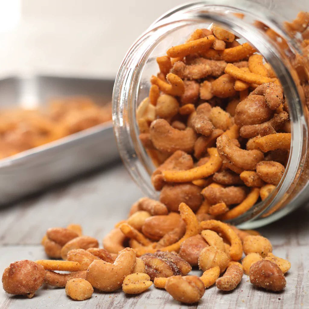 Bear Food Gourmet Bear Mix Peanuts spilling out of a jar.