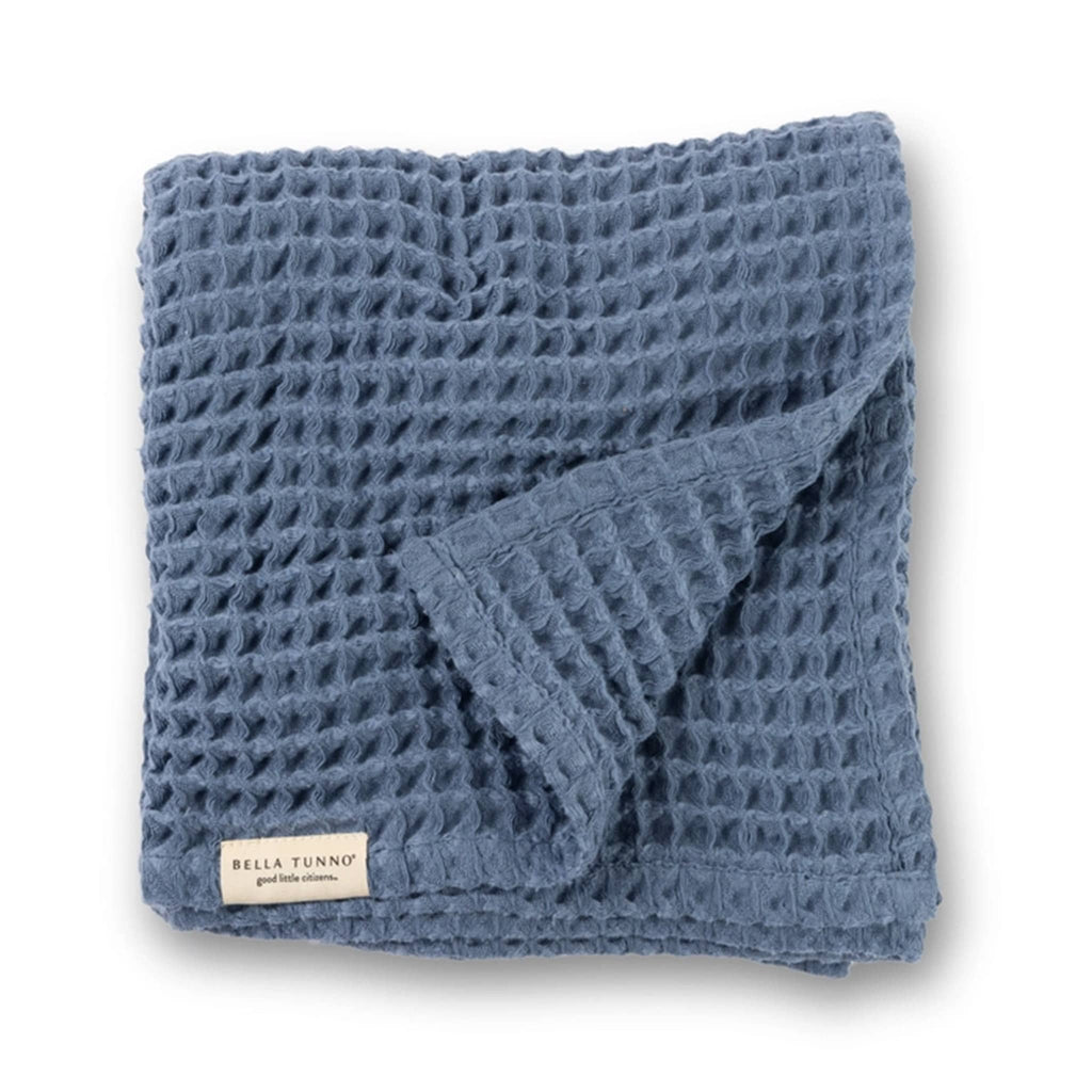 Bella Tunno Rain Cotton Waffle Weave Baby Blanket, folded.