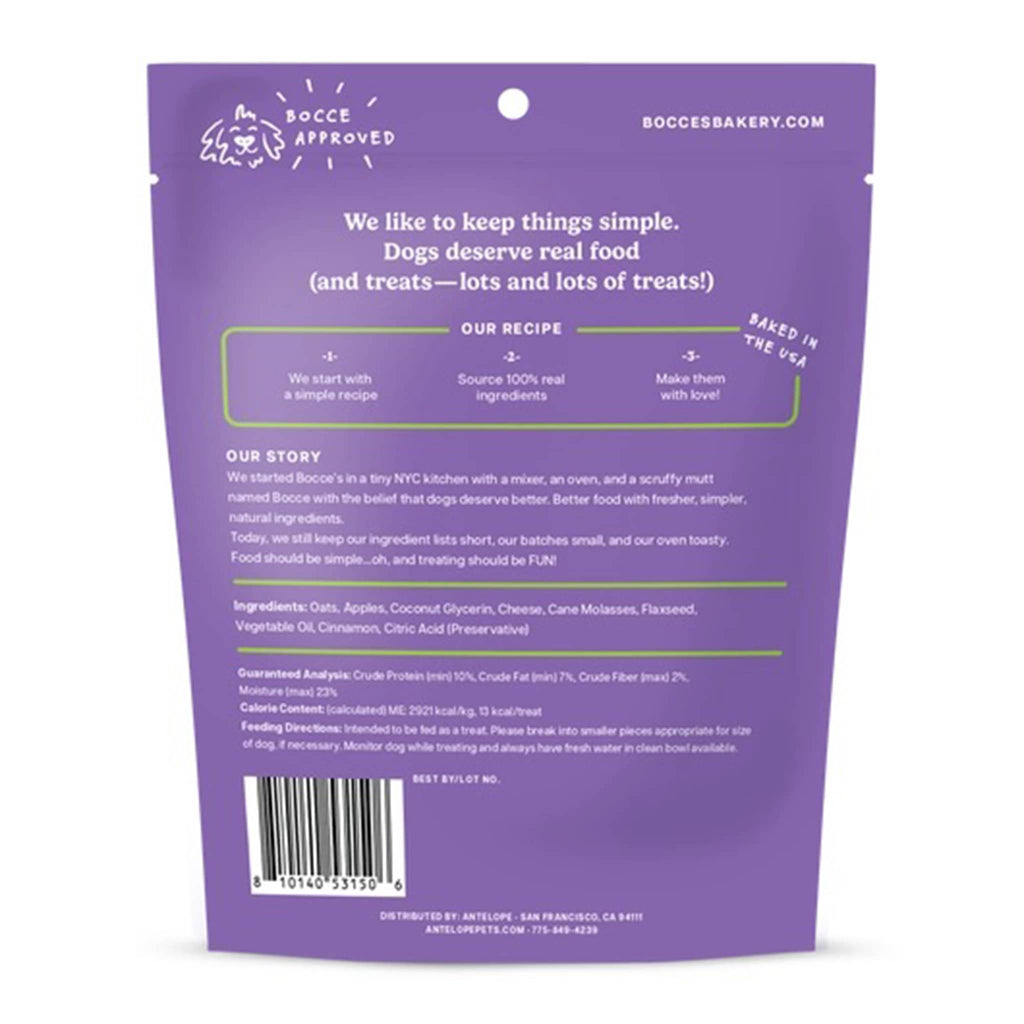 Purple package of dog treats with text and branding on a white background.