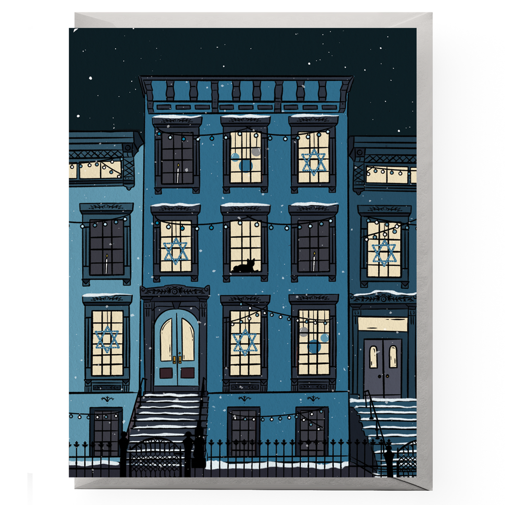 boss dotty hanukkah brownstone notecard