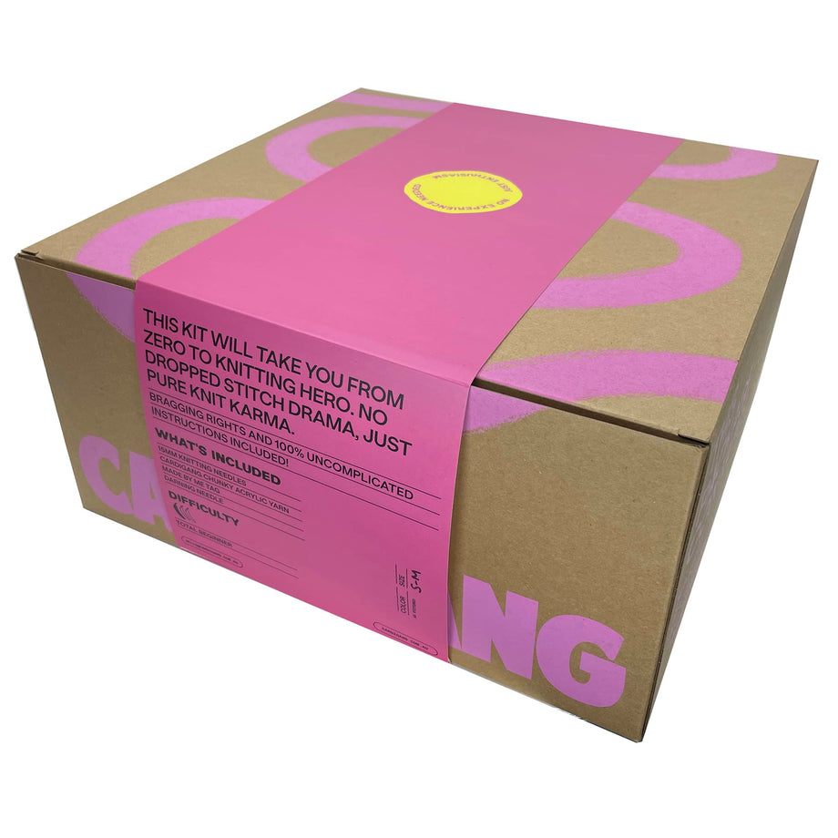 Cardigang Jane Acrylic Cardigan Knit Kit in Cinnamon Scroll (2