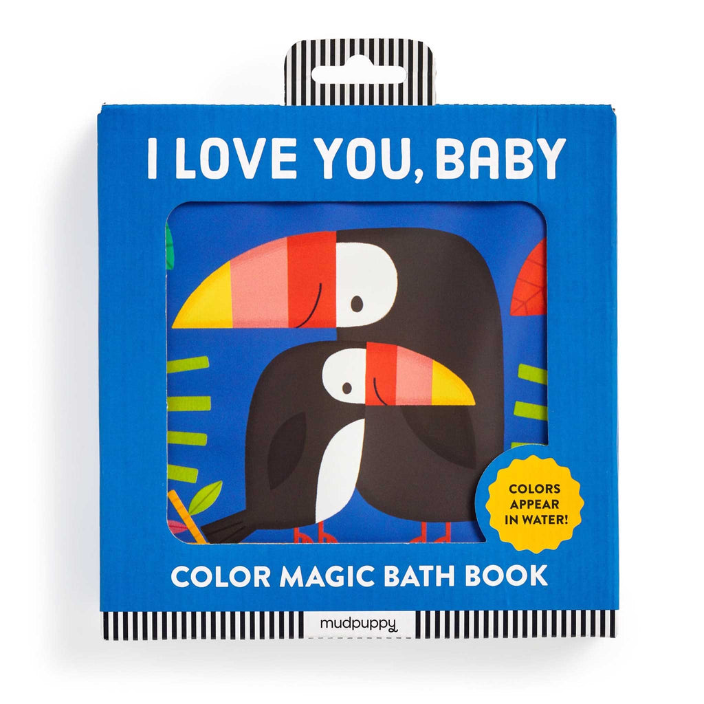 Chronicle Mudpuppy I Love You, Baby, Color Magic Bath Book in packaging.