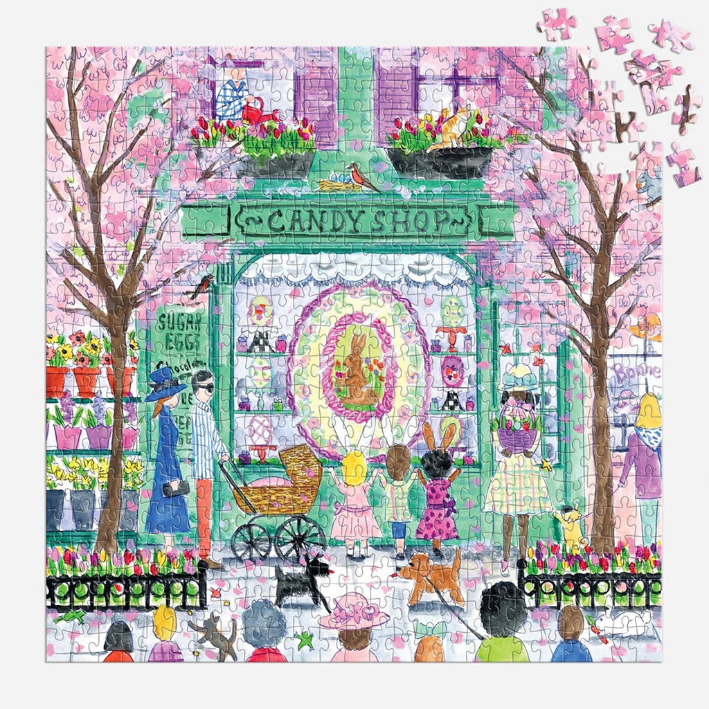 Chronicle Galison  500 piece easter candy shop jigsaw puzzle, almost complete.