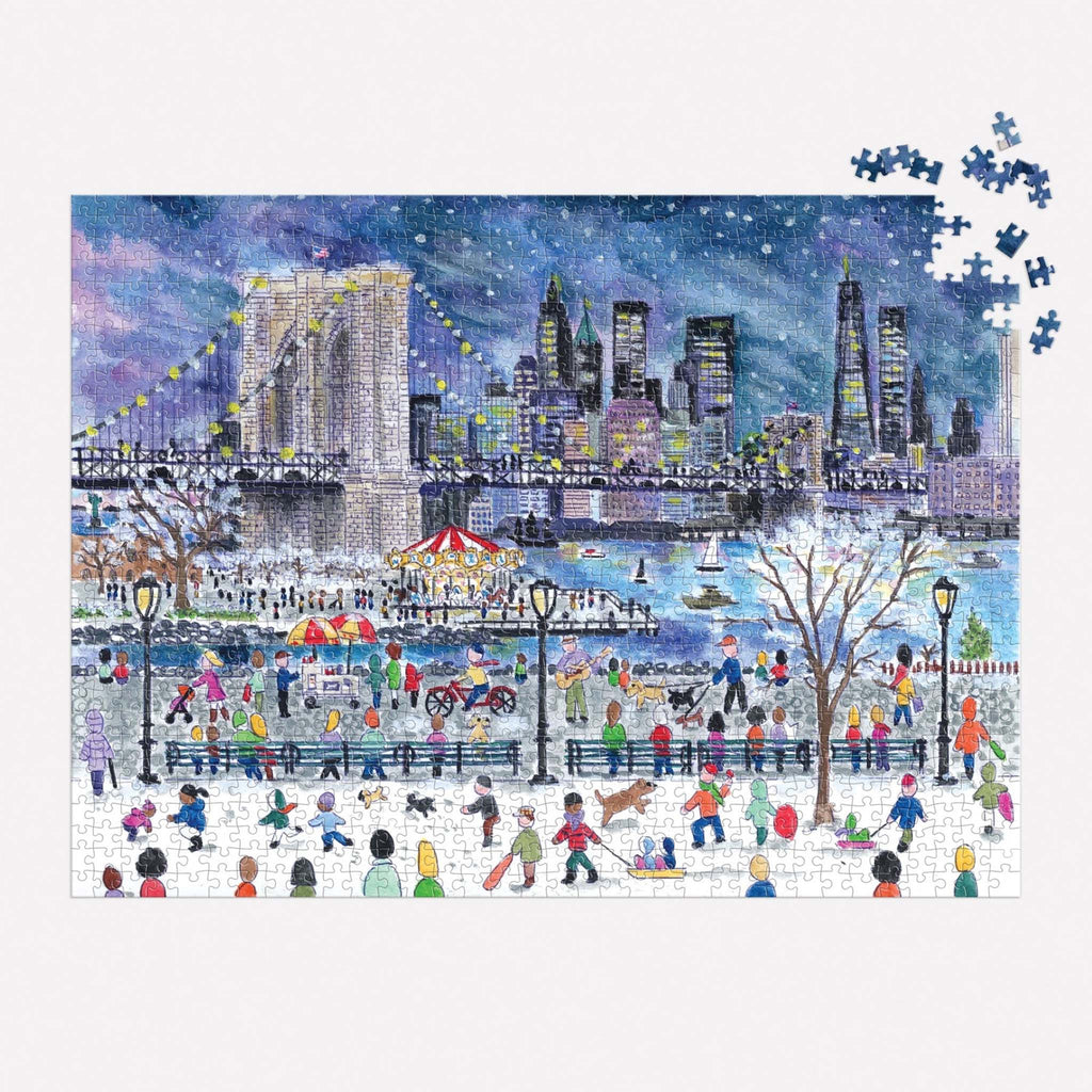 chronicle snowfall over new york city 1000 piece puzzle