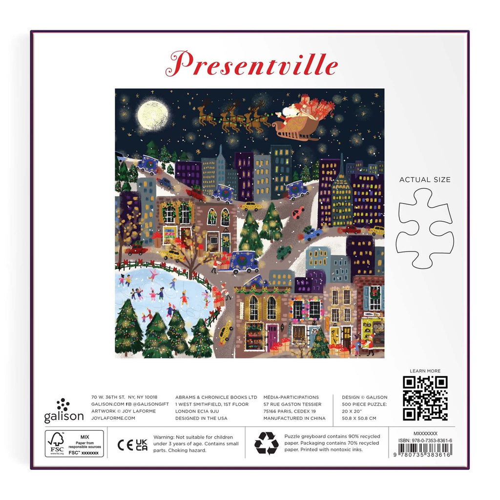 chronicle joy laforme presentville 500 piece foil puzzle