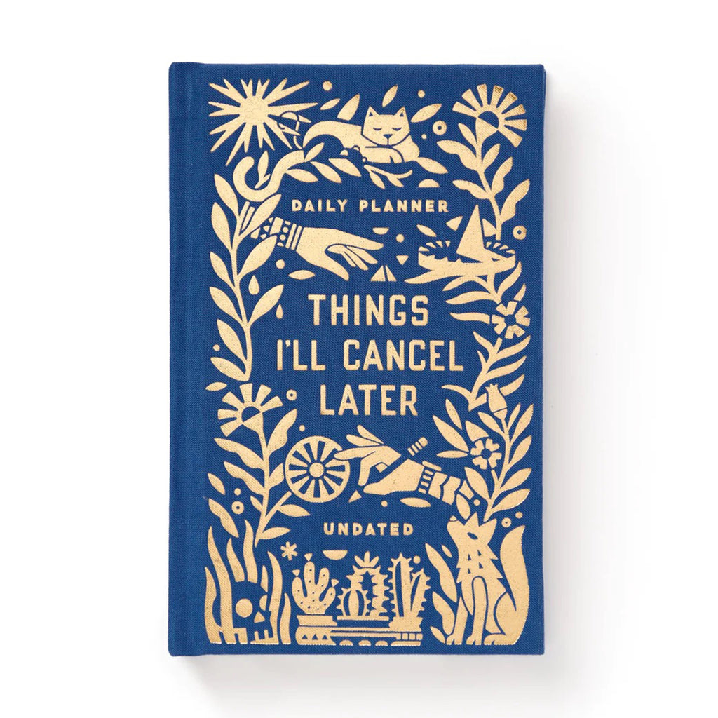 chronicle things ill cancel later undated mini planner brass monkey, front cover.