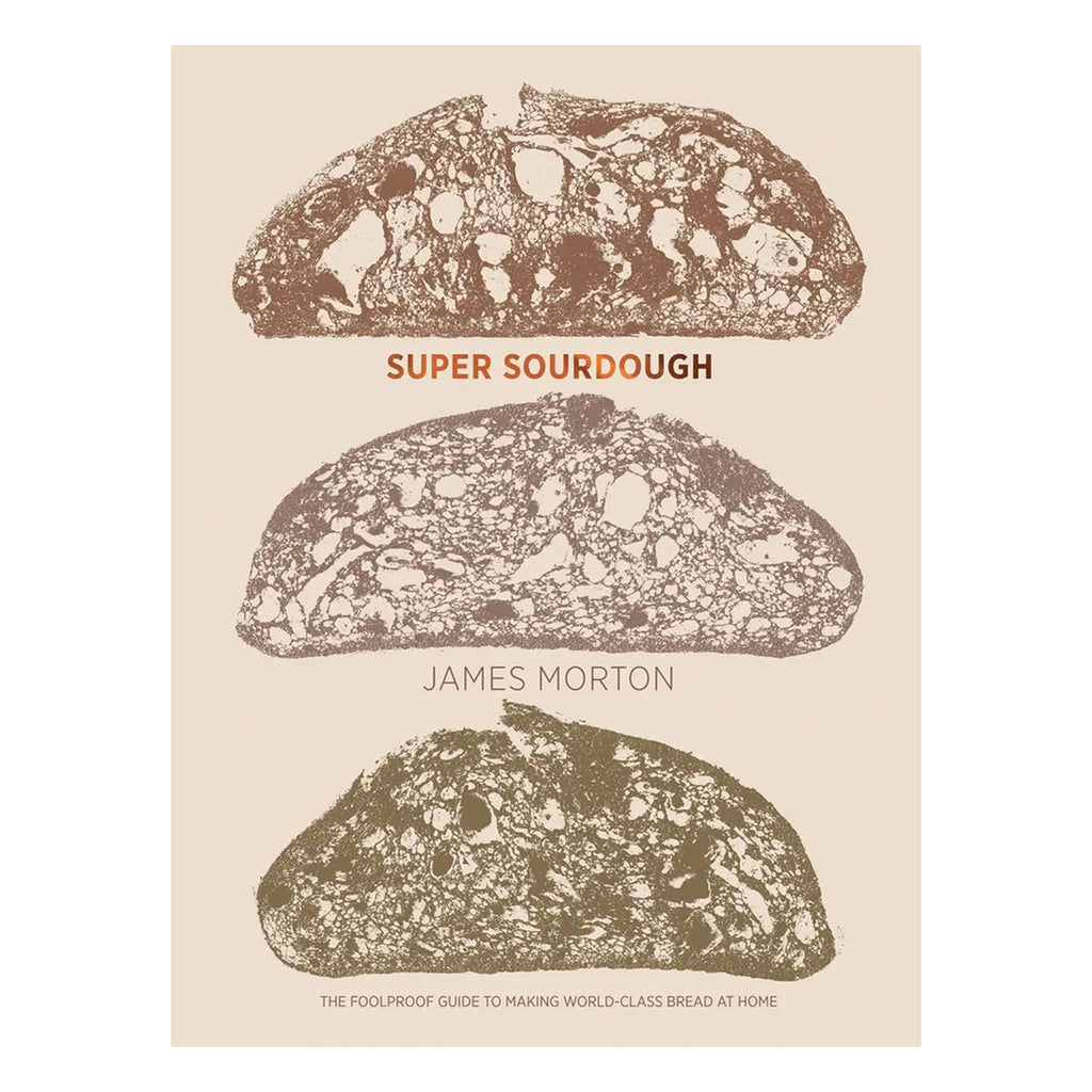 Book cover of 'Super Sourdough' by James Morton with illustrations of bread.