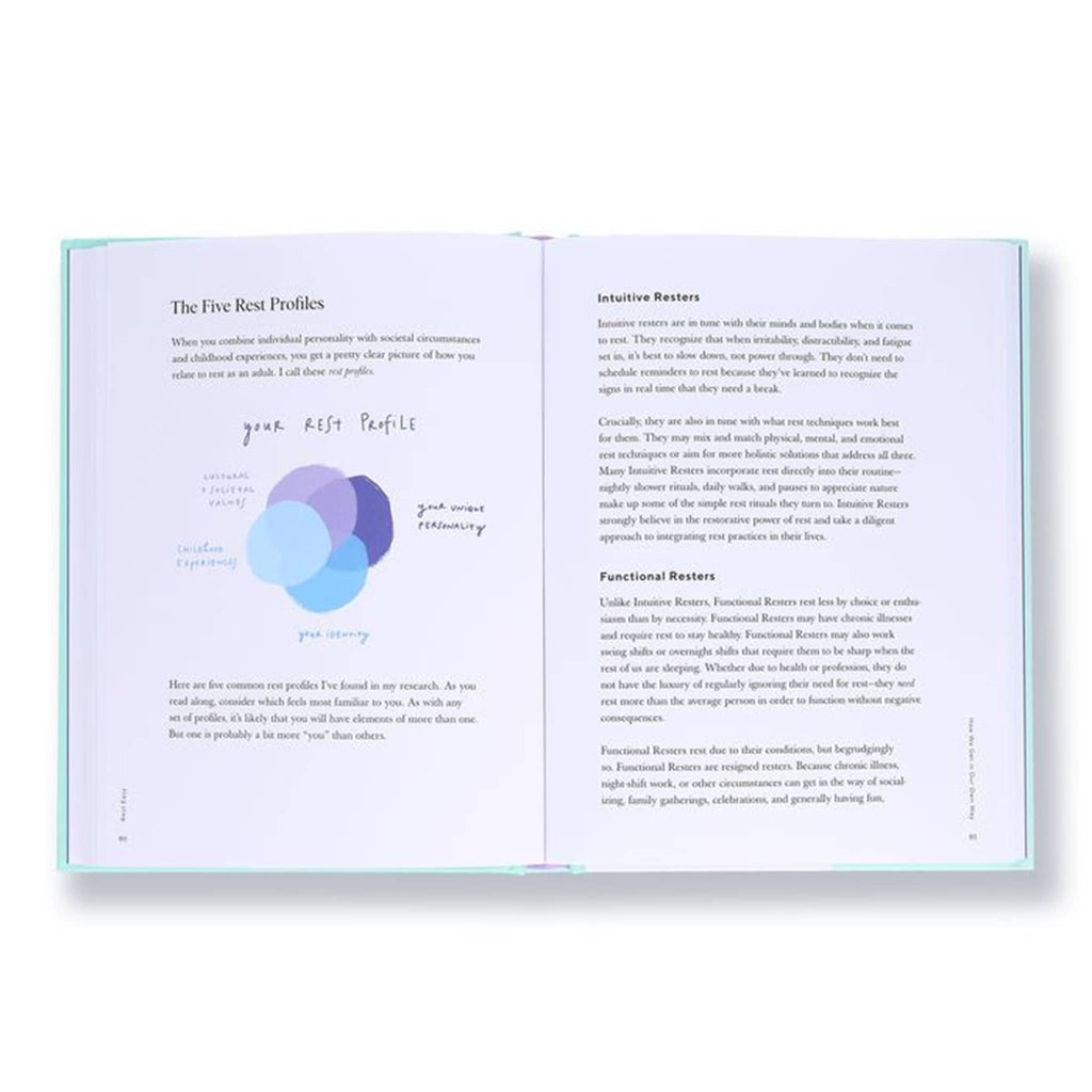 Chronicle Rest Easy: Discover calm and abundance through the radical power of rest by Ximena Vengoechea, hardcover book, sample page 2.