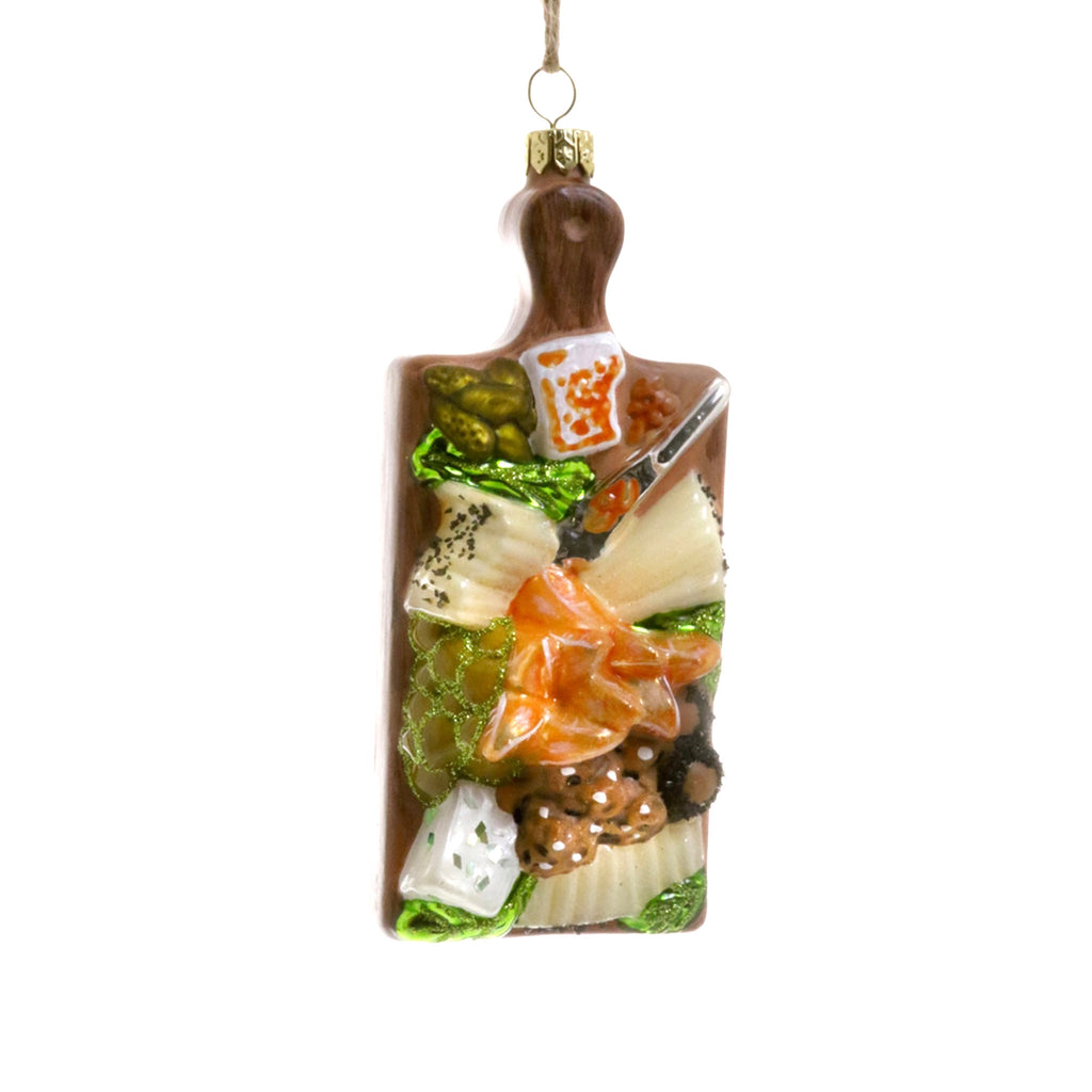 Cody Foster Cheese Board glass holiday tree ornament.