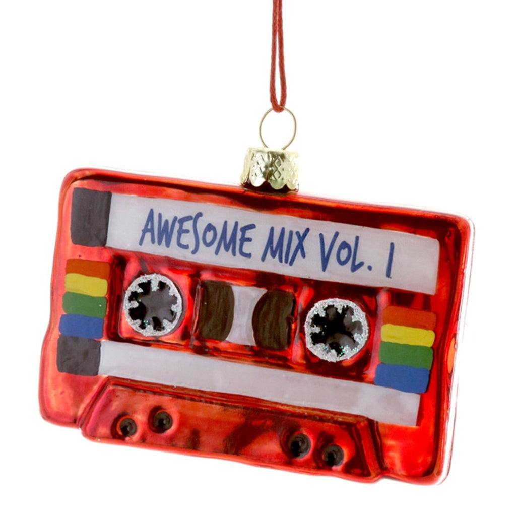 Cody Foster Awesome Mix Vol. 1 mix tape ornament in shiny red.