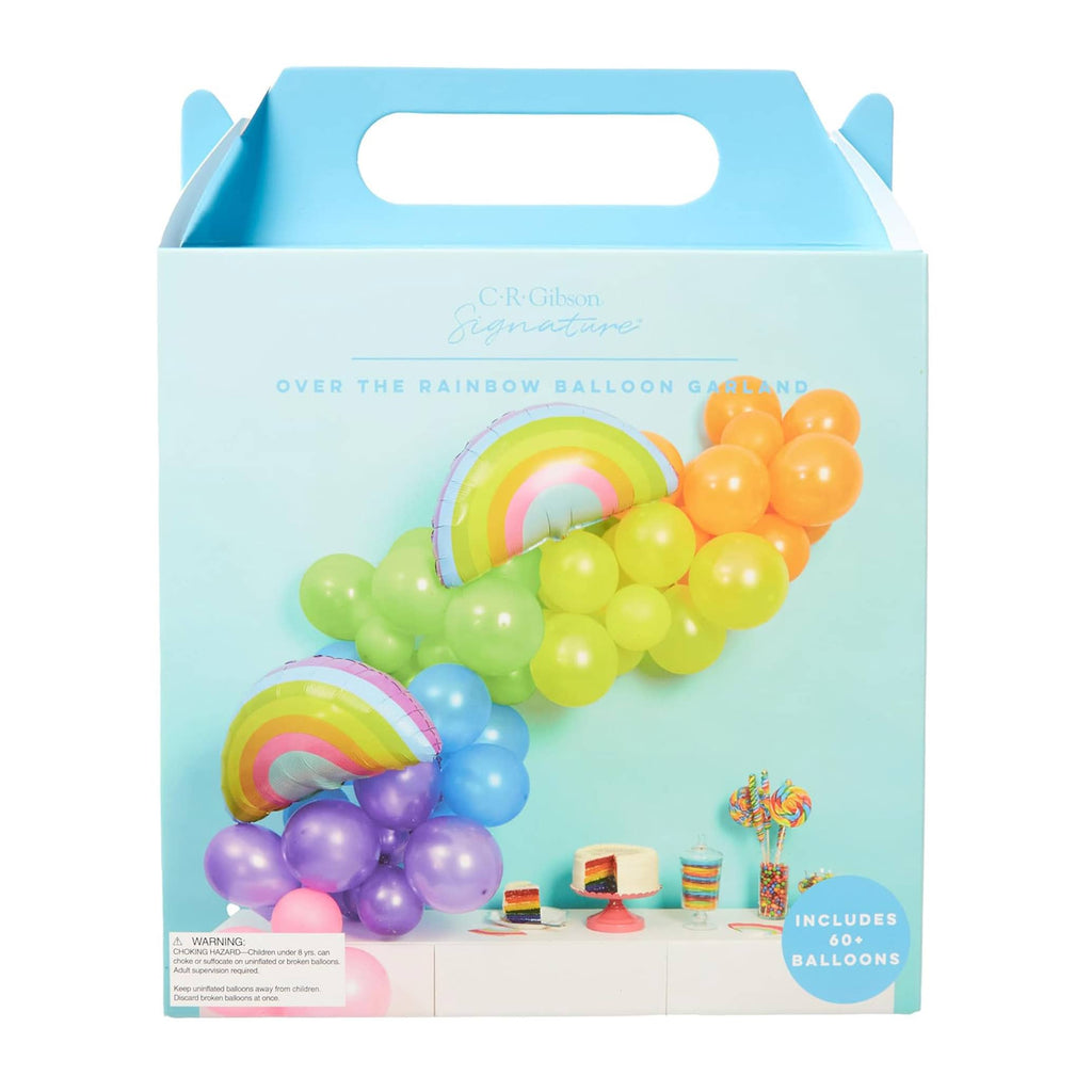 CR Gibson Over the Rainbow Balloon Garland Kit in box packaging, front view.